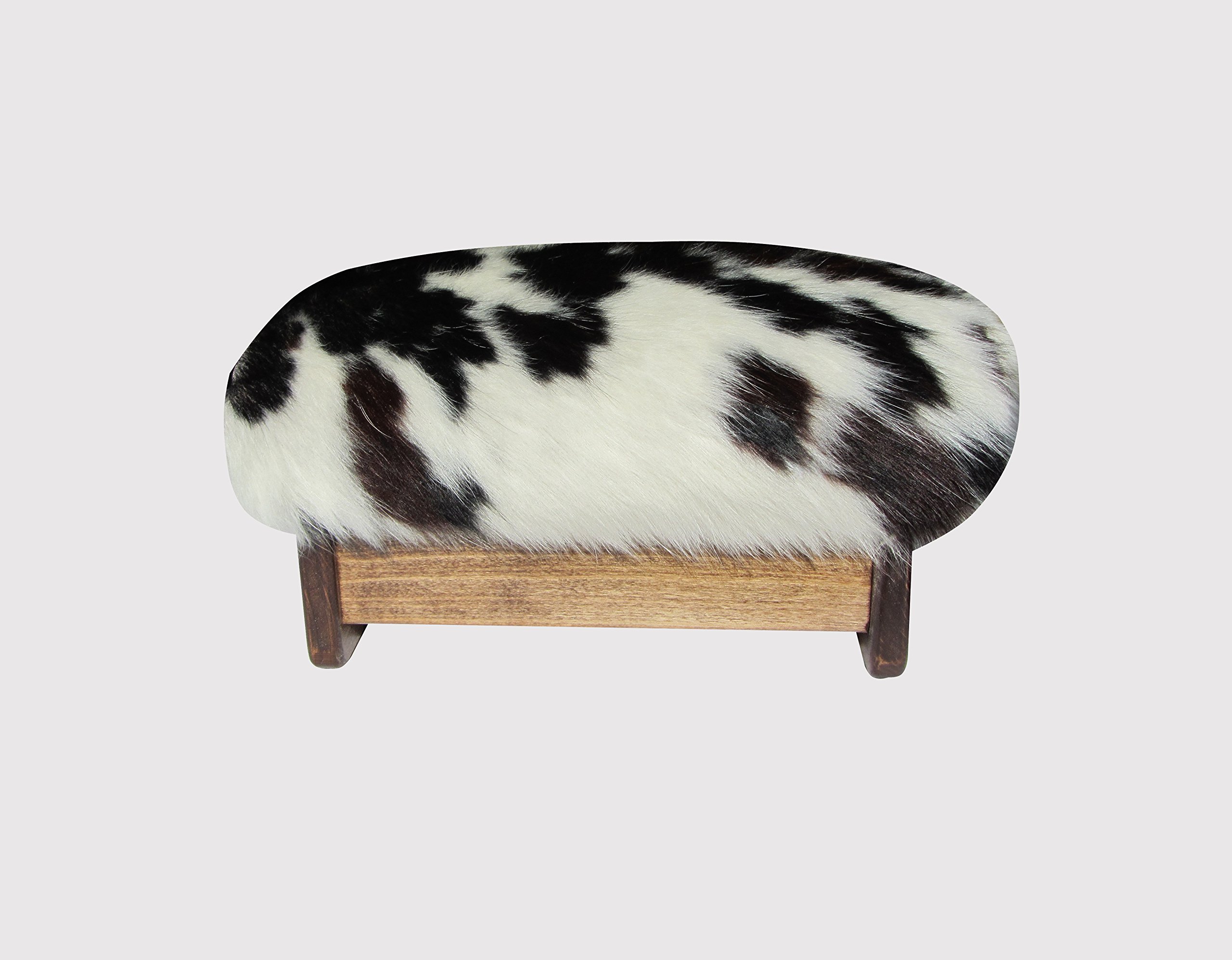 Premium Cowhide Padded Foot Stool - Handcrafted in USA - 7