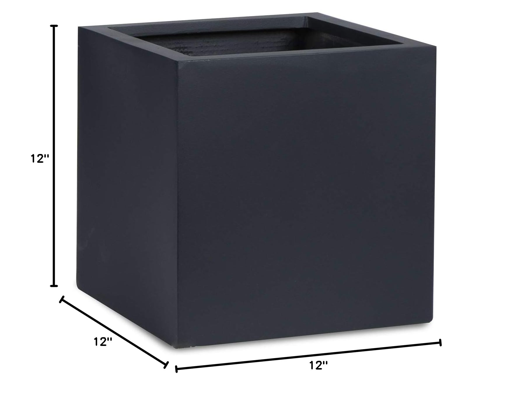 Square Black Tree Planter Box 12x12 Inch - Modern Indoor Outdoor Flower Pot for Plants, Succulents & Herbs - Perfect for Patio, Garden, Balcony & Home Decor