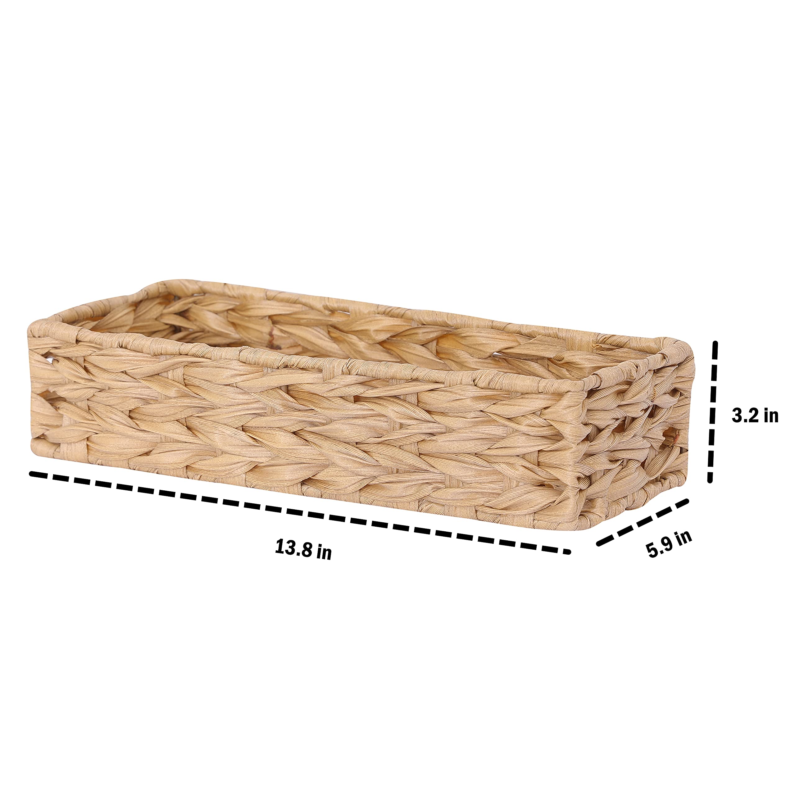 Woven Toilet Paper Storage Basket - Bathroom Organizer Bin for Toilet Tank Top | Decorative Wicker Basket for Bathroom Essentials & Toiletries | Perfect for Small Space Organization and Home Decor