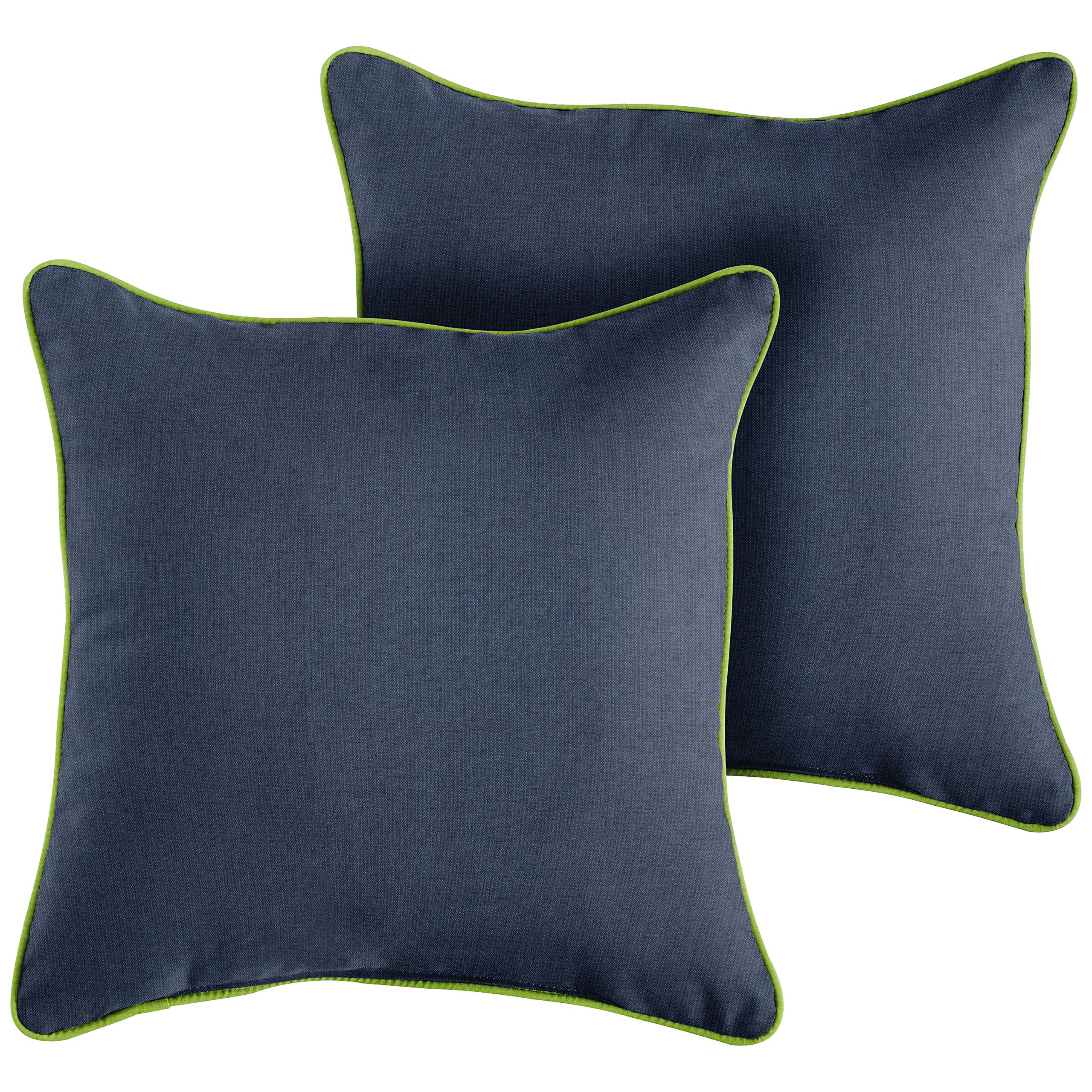 Sorra Home Sunbrella Indoor/Outdoor XL Corded Pillows 24x24 Inch - Waterproof & Fade-Resistant Cushion Covers - Spectrum Indigo Blue - Perfect for Patio, Poolside, Deck & Living Room Decor