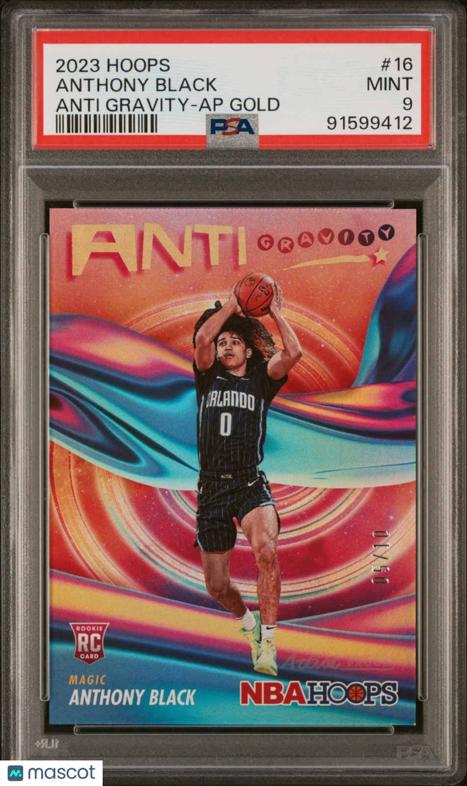 2023 NBA Hoops Anthony Black Anti Gravity Gold 05/10 #16 PSA 9 Graded Basketball Card - Rare Collectible for NBA Fans & Sports Memorabilia Enthusiasts - Perfect for Display, Investment, and Trading