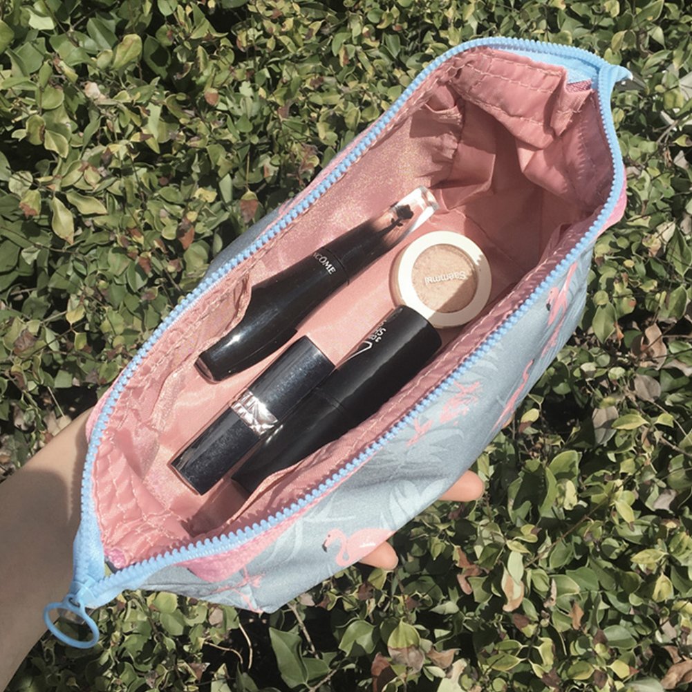 Mirabelly Makeup Bag Travel Cosmetic Organizer with YKK Zipper - Waterproof Brush Pouch & Jewelry Case for Women | Portable Toiletry Kit, Electronics Accessories Holder, Pencil Case | Perfect for Travel, Gym, Daily Use (Light Blue)