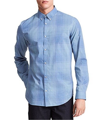 Calvin Klein Men's Infinite Non-Iron Button Up Dress Shirt - Slim Fit Business Casual & Formal Wear for Office, Wedding & Special Occasions