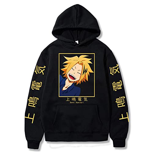 NBYS Unisex Anime My Hero Academia Hoodie - Kaminari Denki Print Pullover Sweatshirt | Casual Cosplay & Anime Convention Outfit