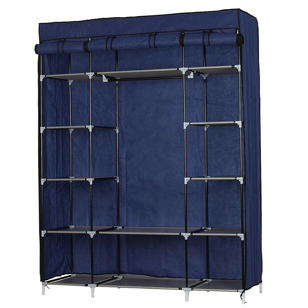 5-Layer Portable Fabric Wardrobe Closet - Foldable Clothes Storage Organizer with Shelves for Bedroom, Bathroom & Closet | Space-Saving Shoe Rack, Tool Storage Cabinet & Home Organization Solution