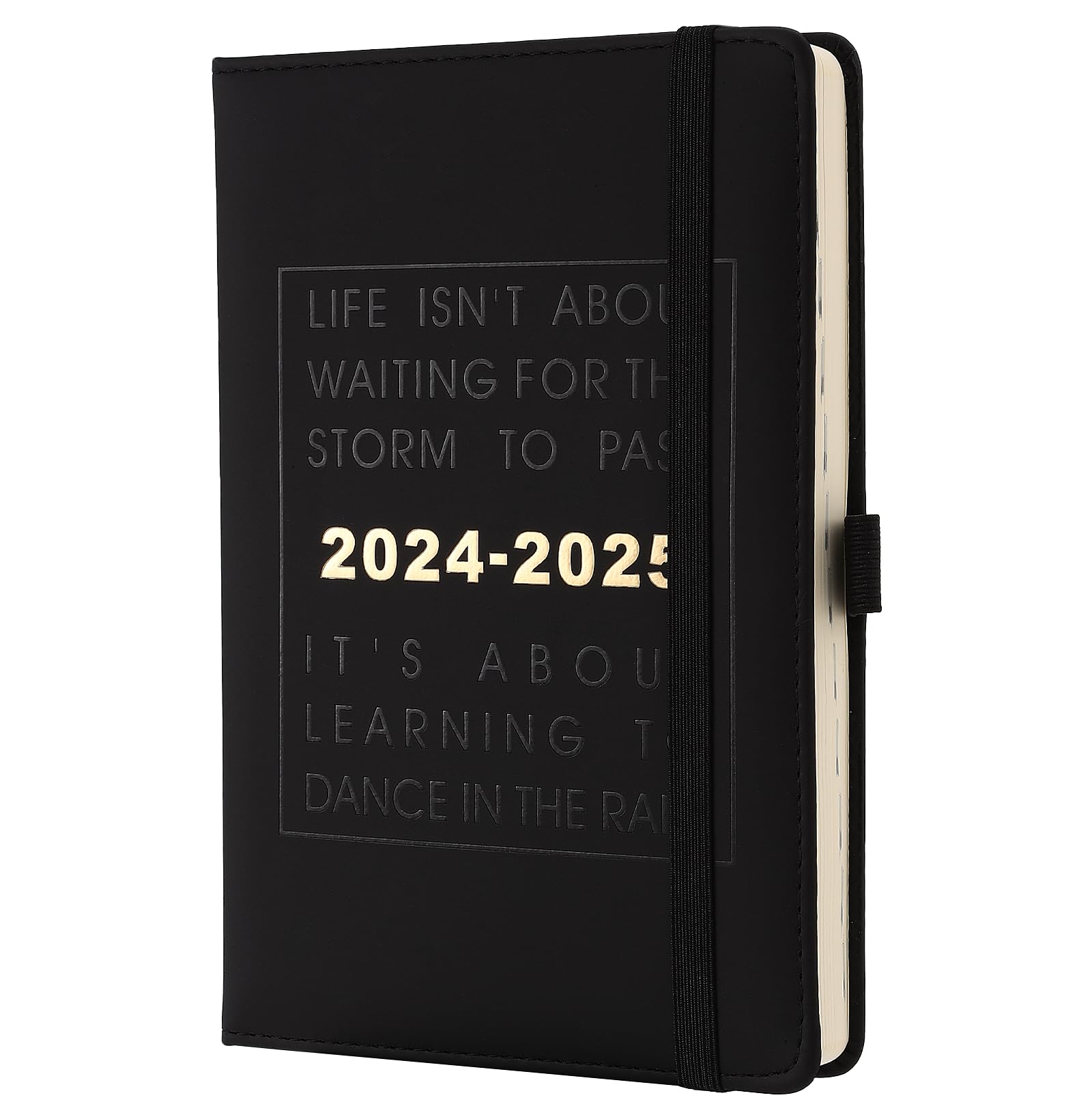 2024-2025 Academic Planner - 25 Pages Per Day, Week-to-View (July 2024-June 2025) with Pen Holder & Monthly Tabs - Perfect for Students & Professionals (Black)