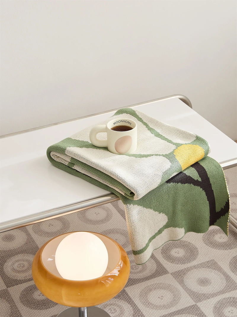 Blossom Meadow Woven Throw Blanket - Soft Cozy Knit Blanket for Couch, Bed & Sofa - Perfect for Home Decor, Gift & Winter Warmth