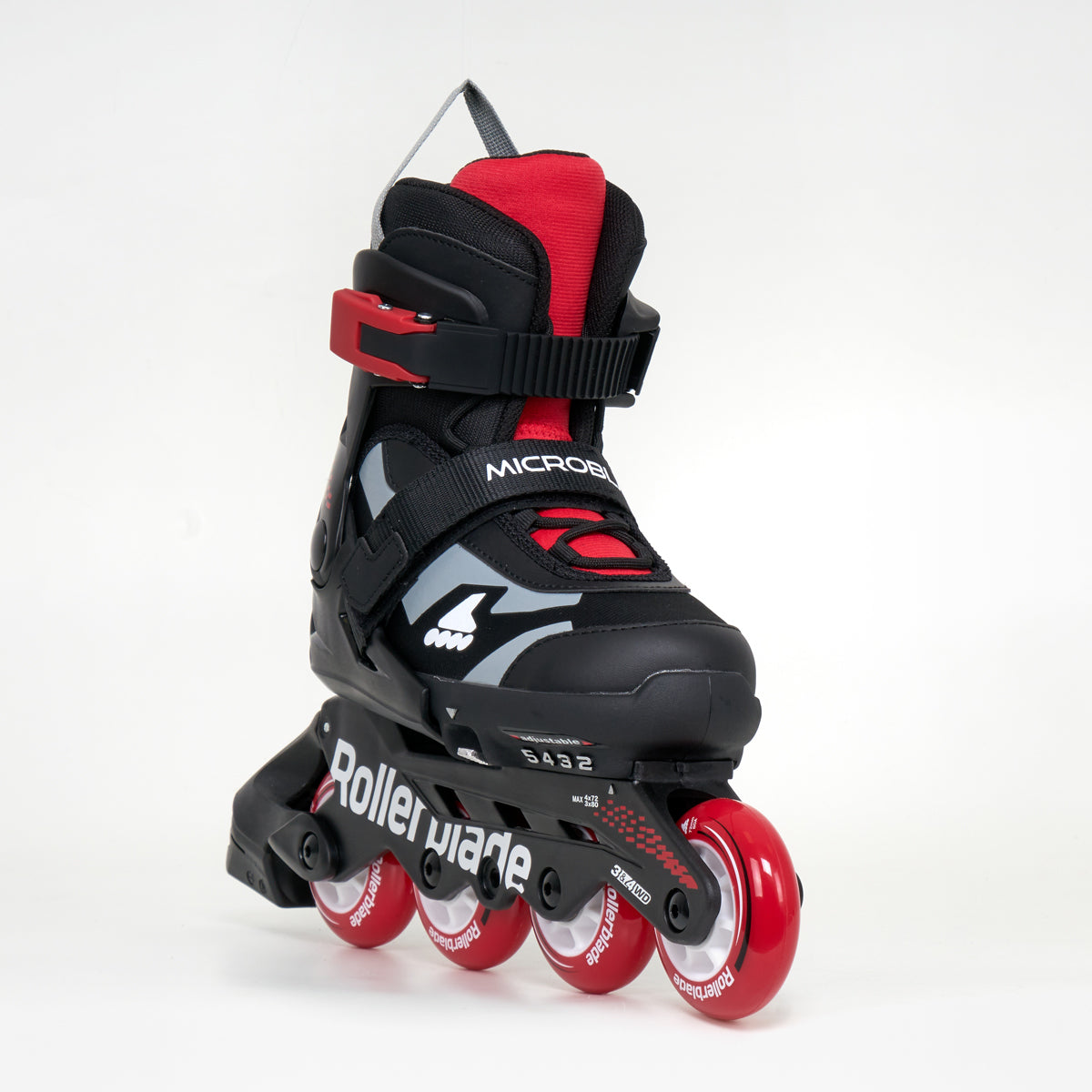 Microblade Combo Junior Adjustable Inline Skates - Black/Red for Kids | Youth Rollerblades with Adjustable Sizes | Perfect for Outdoor Fun, Skate Parks & Fitness Training