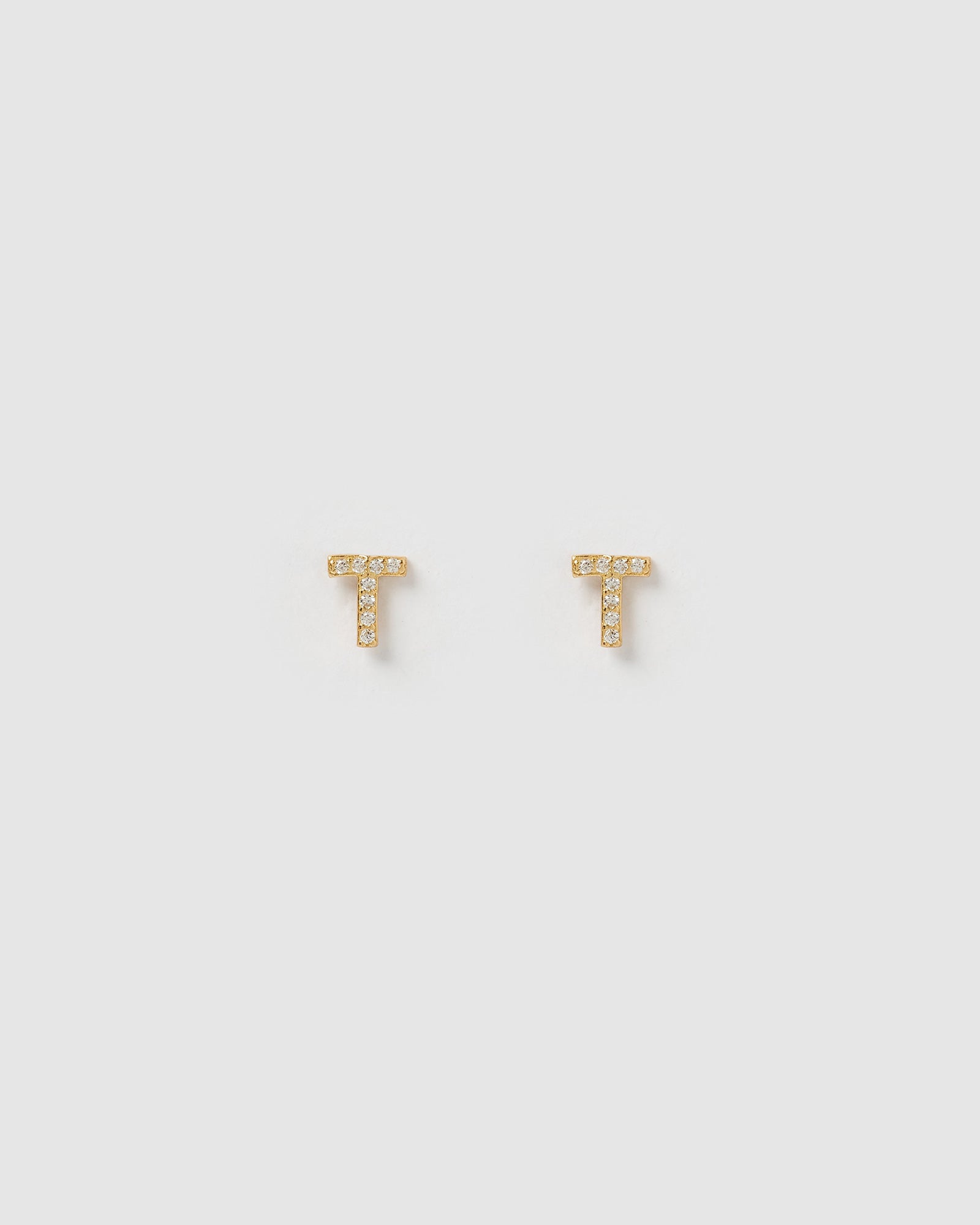 Izoa Mini Alphabet Letter L Stud Earrings - Gold Plated Hypoallergenic Jewelry for Women - Perfect for Gifts, Parties & Everyday Wear