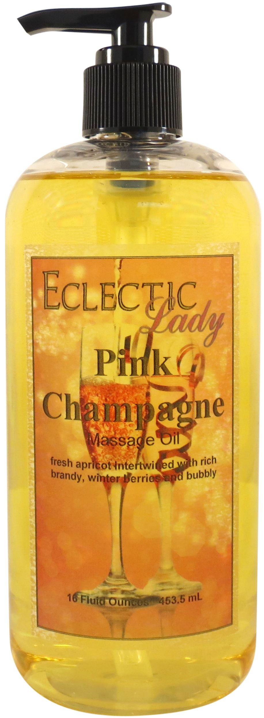 Pink Champagne Massage Oil 16oz - Sweet Almond & Jojoba Oil Blend | Preservative-Free Aromatherapy Massage Oil for Couples, Spa & Relaxation | Perfect for Romantic Evenings & Stress Relief