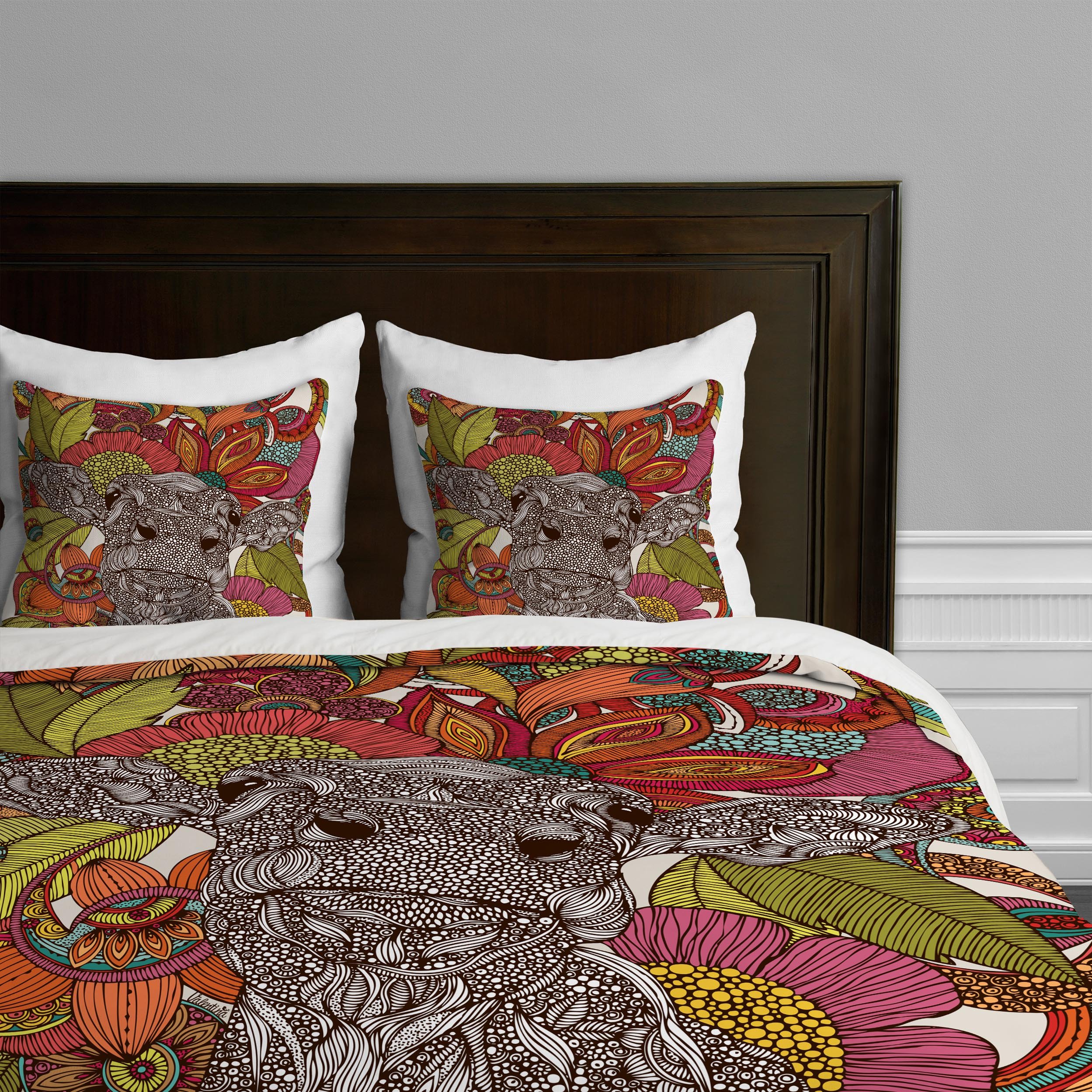 Deny Designs Valentina Ramos Arabella And The Flowers Duvet Cover - Twin/Twin XL Size, Floral Printed Bedding Set for Girls' Room Decor & Cozy Bedroom Upgrade