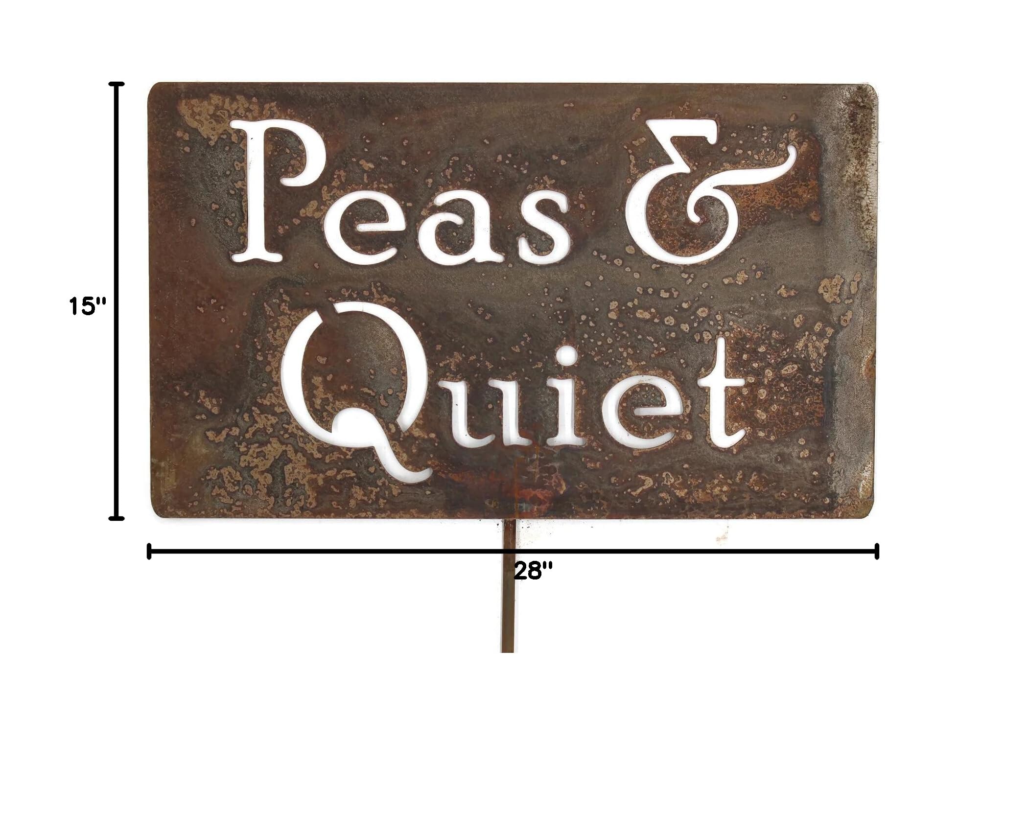 Funny Garden Stake 20-33 Inches Tall - Peas & Quiet Large 28