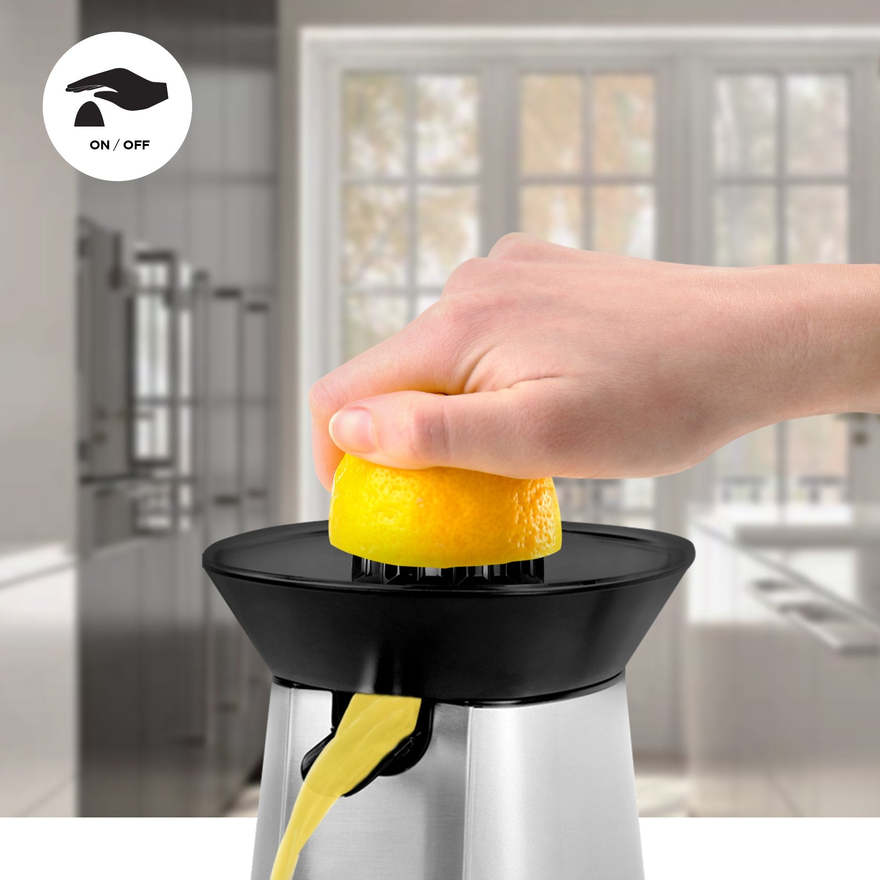 Duronic JE6SR 100W Electric Citrus Juicer - Powerful Silver Orange/Lemon/Lime Squeezer with 2 Interchangeable Cones | Perfect for Fresh Juice Bars, Breakfast, Cocktails & Healthy Lifestyles