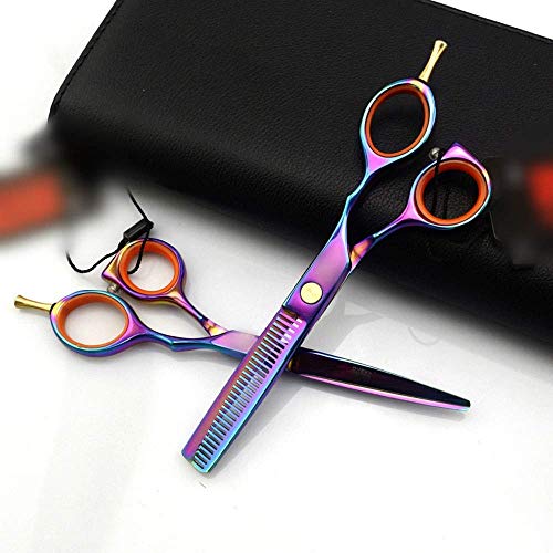 Professional Hairdressing Scissors Set 5.5 Inch - Barber Shears for Cutting, Thinning & Styling - Sharp Stainless Steel Salon Scissors for Hair Stylists & Home Use (Multiple Colors) - Perfect for Salon Professionals, DIY Haircuts & Hairstyling