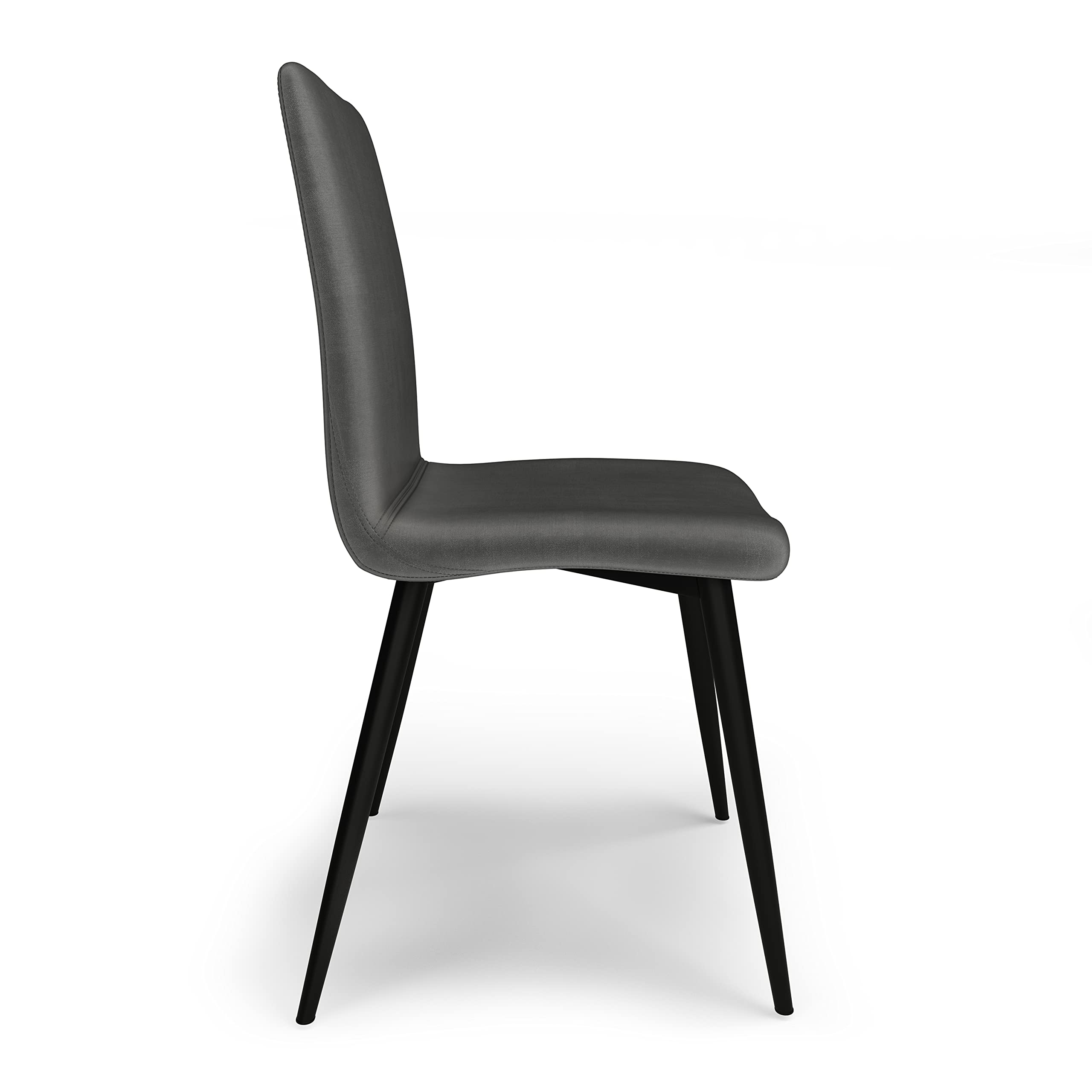 SIMPLIHOME Baylor Mid Century Modern Dining Chairs (Set of 2) - Dark Grey Velvet Upholstered - Comfortable & Stylish for Dining Room, Kitchen, Breakfast Nook & Home Office