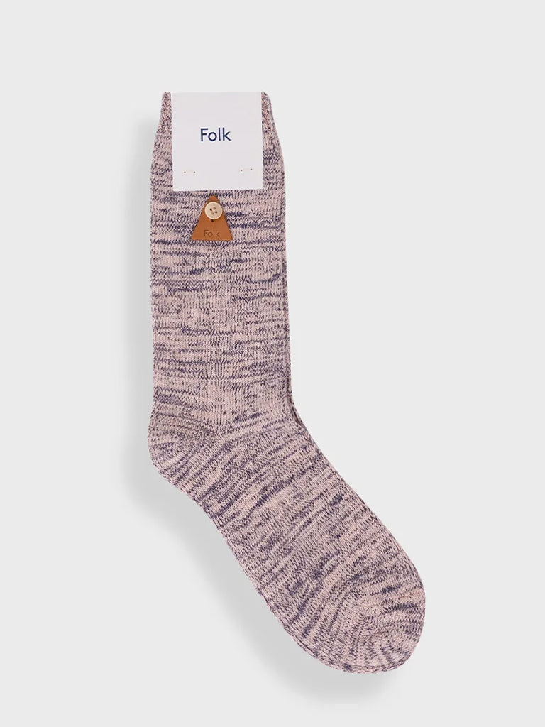 Folk Melange Socks in Sakura Mix - Comfortable Cotton Blend Casual Socks for Women - Perfect for Everyday Wear, Yoga, and Home Relaxation