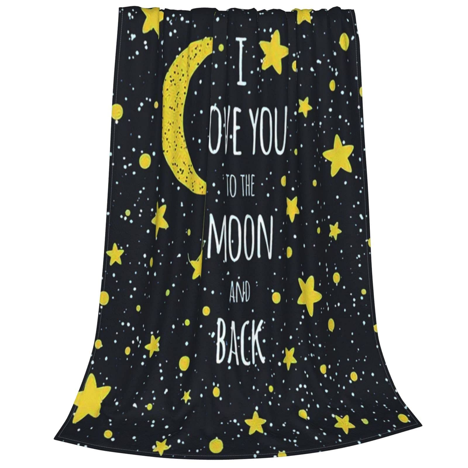 Soft Flannel Throw Blanket 80x60 Inches - Cozy Gift for Mom, Dad, Son or Daughter | Christmas, Birthday & Thanksgiving Present | 'I Love You to The Moon and Back' Design | Perfect for Couch, Bed & Home Decor