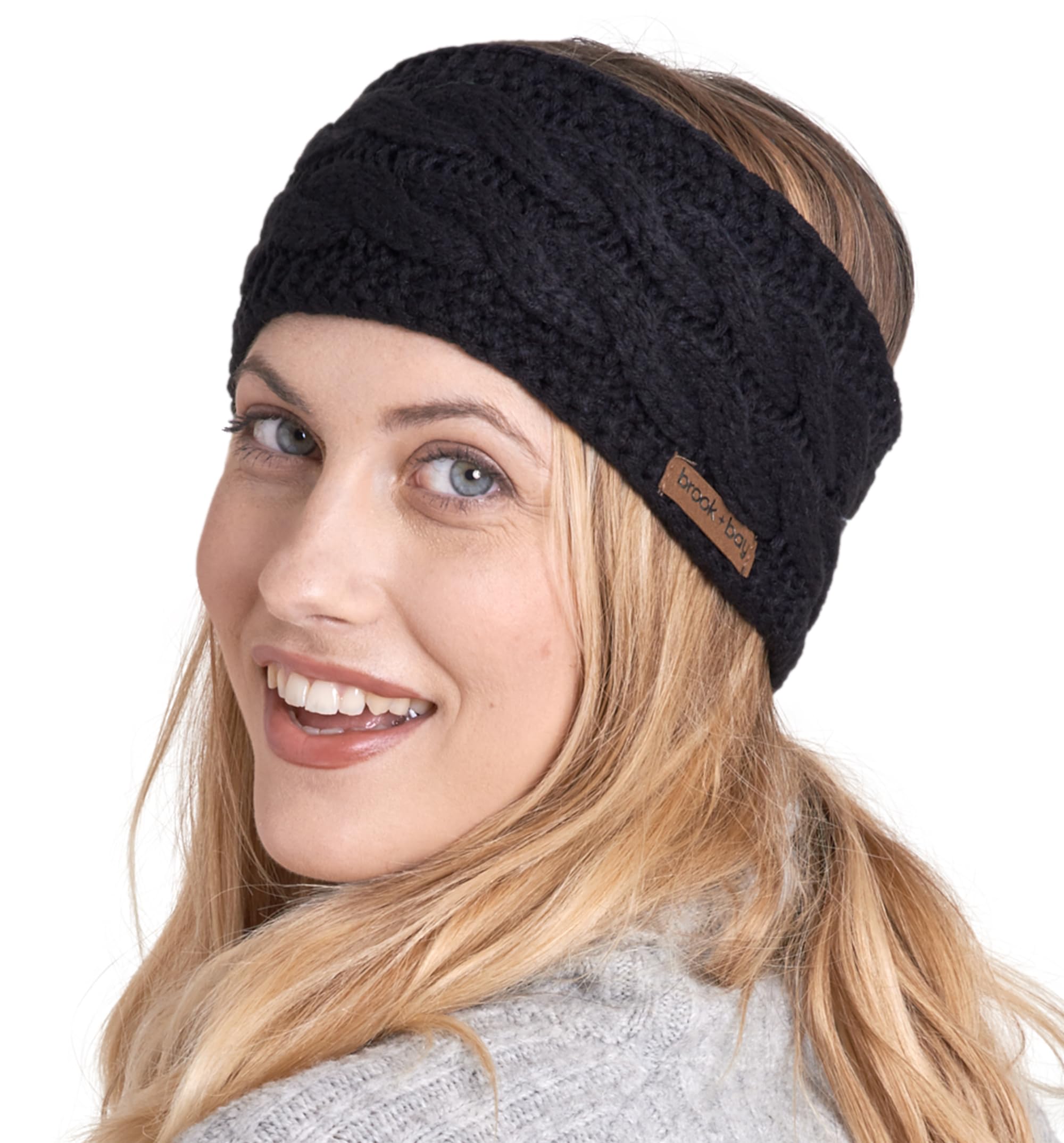 Brook + Bay Women's Fleece & Knit Ear Warmer Headband - Soft Winter Ear Covers for Cold Weather - Perfect for Skiing, Running & Outdoor Activities