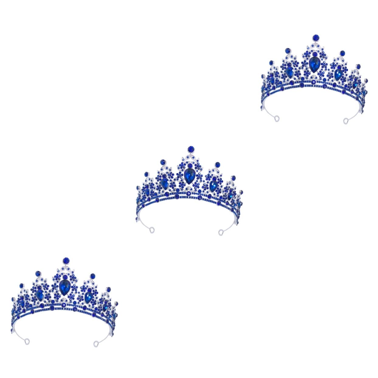 Abaodam 3-Piece Rhinestone Bridal Crown Set – Wedding Tiara Headpiece with Alloy & Crystals for Brides, Wigs & Special Occasions – Perfect for Weddings, Prom, Pageants & Photo Shoots
