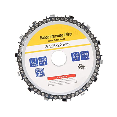 14-Tooth Chainsaw Wheel for Angle Grinder - Kadimendium Chain Disc for Cutting Wood, Plastic, Ice & Hard Rubber - Woodworking Attachment & Engraving Tool (Perfect for DIY Projects, Carving, Ice Sculpting & Home Renovations)