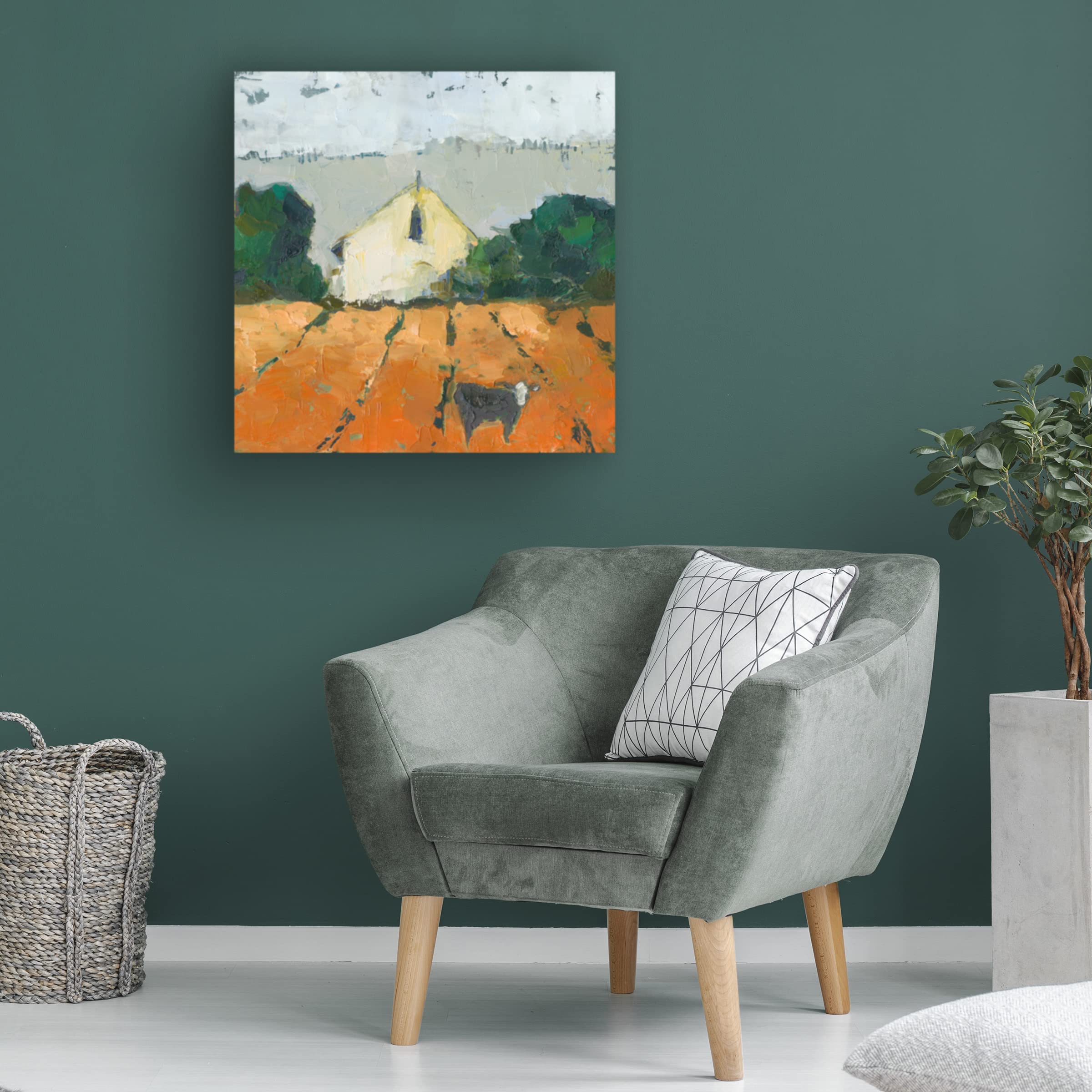 Trademark Fine Art 'Lengers Barn' Canvas Wall Art by Sue Jachimiec - Rustic Farmhouse Decor for Living Room, Bedroom & Office