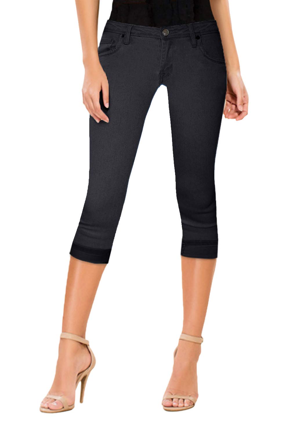 Hybrid & Company Women's Stretchy Denim Capri Jeans - Comfortable Mid-Length Pants for Casual Wear, Summer Outfits & Travel
