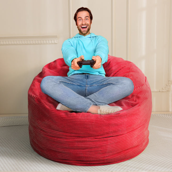 MAXYOYO Giant Bean Bag Bed - Corduroy Convertible Chair & Floor Mattress for Adults | Comfortable Lounge Chair & Guest Bed for Living Room, Bedroom & Dorm