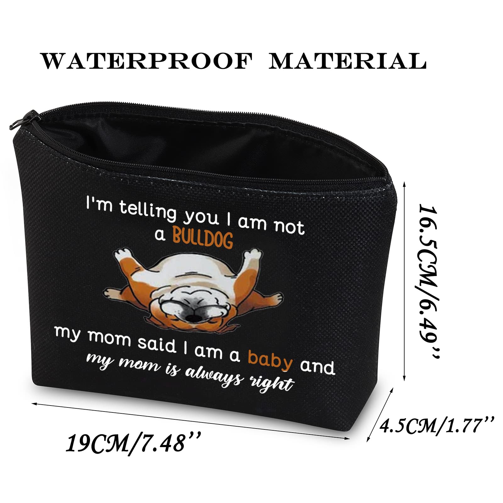 JNIAP Bulldog Cosmetic Bag - Cute English Bulldog Makeup Pouch for Dog Lovers | Perfect Gift for Bulldog Moms | Travel Toiletry Organizer for Women | Great for Travel, Gym & Daily Use