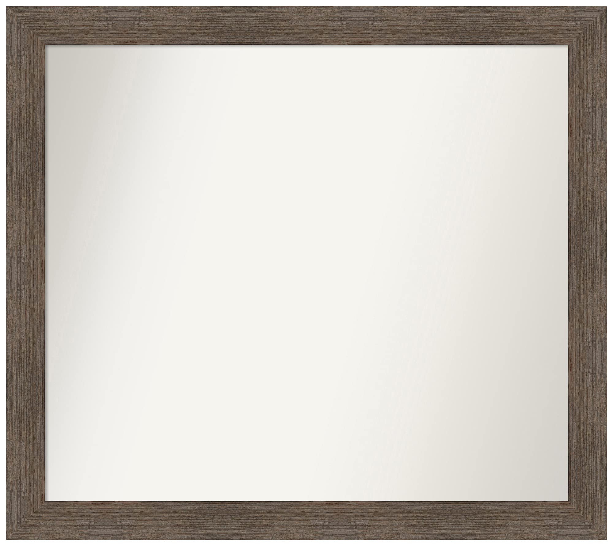 Amanti Art Non-Beveled Rectangular Wall Mirror 24x27 Inches - Solid Hardwood Mocha Narrow Frame - Custom Size Bathroom Mirror for Vanity, Bedroom, Living Room & Entryway Decor - Brown Wooden Wall Mirror