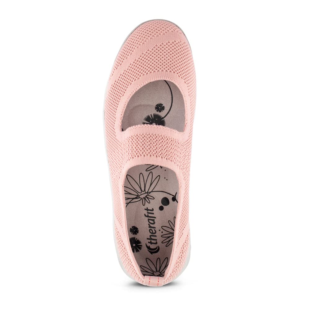 Therafit Women's Comfortable Walking Flats - Slip-On Loafers for Work, Travel & Everyday Wear - Arch Support & Cushioned Insoles for All-Day Comfort