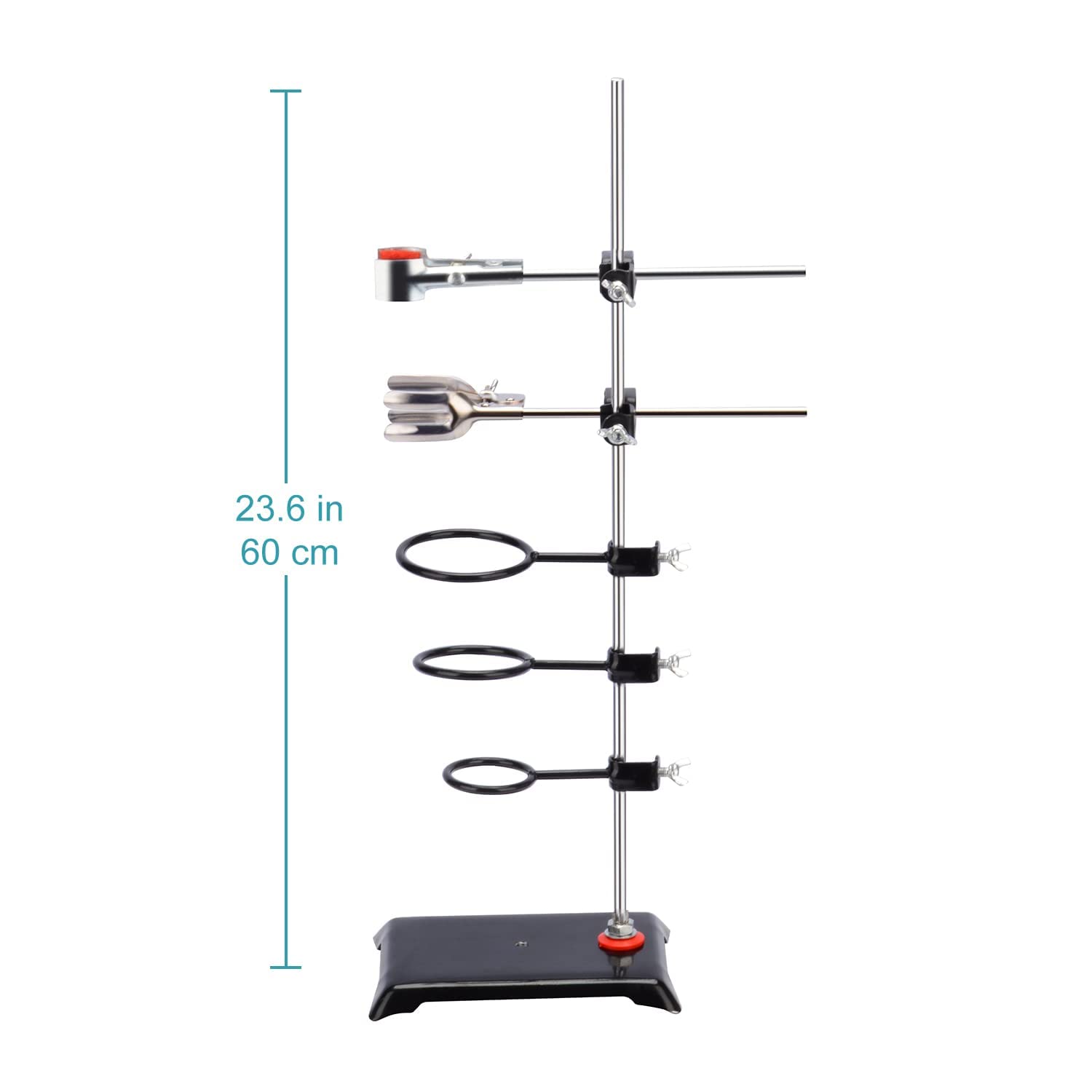 Stonylab 1L Separatory Funnel with PTFE Stopcock & Lab Stand Set - 24/40 Joints, Durable Steel Support for Chemistry Experiments | Perfect for Liquid Extraction, Distillation & Scientific Research in Laboratories