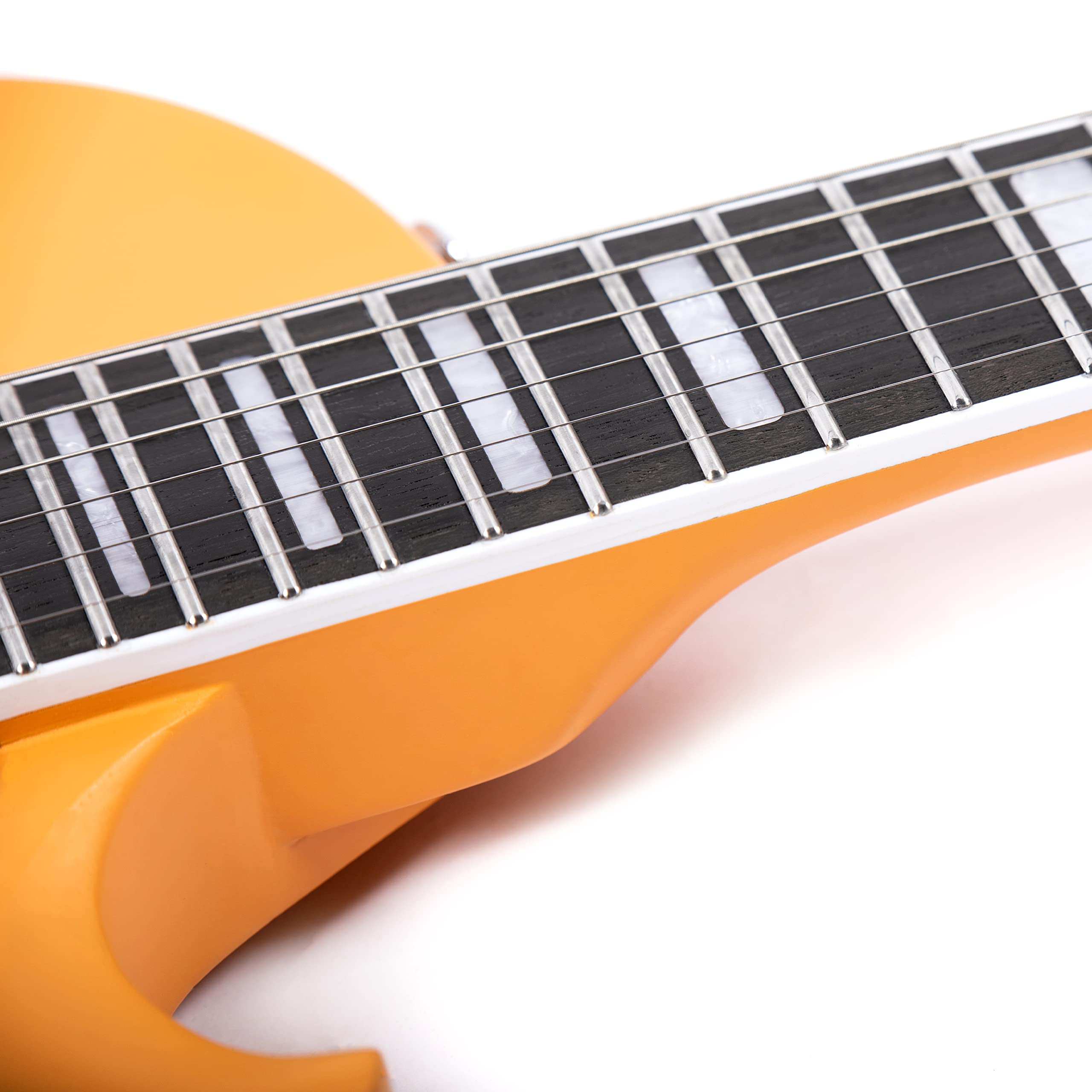 Grote LPS-023 Matte Finish Electric Guitar with P-90 Pickups - LP Style Mahogany Solid Body Guitar in Orange | Perfect for Rock, Blues & Studio Recording