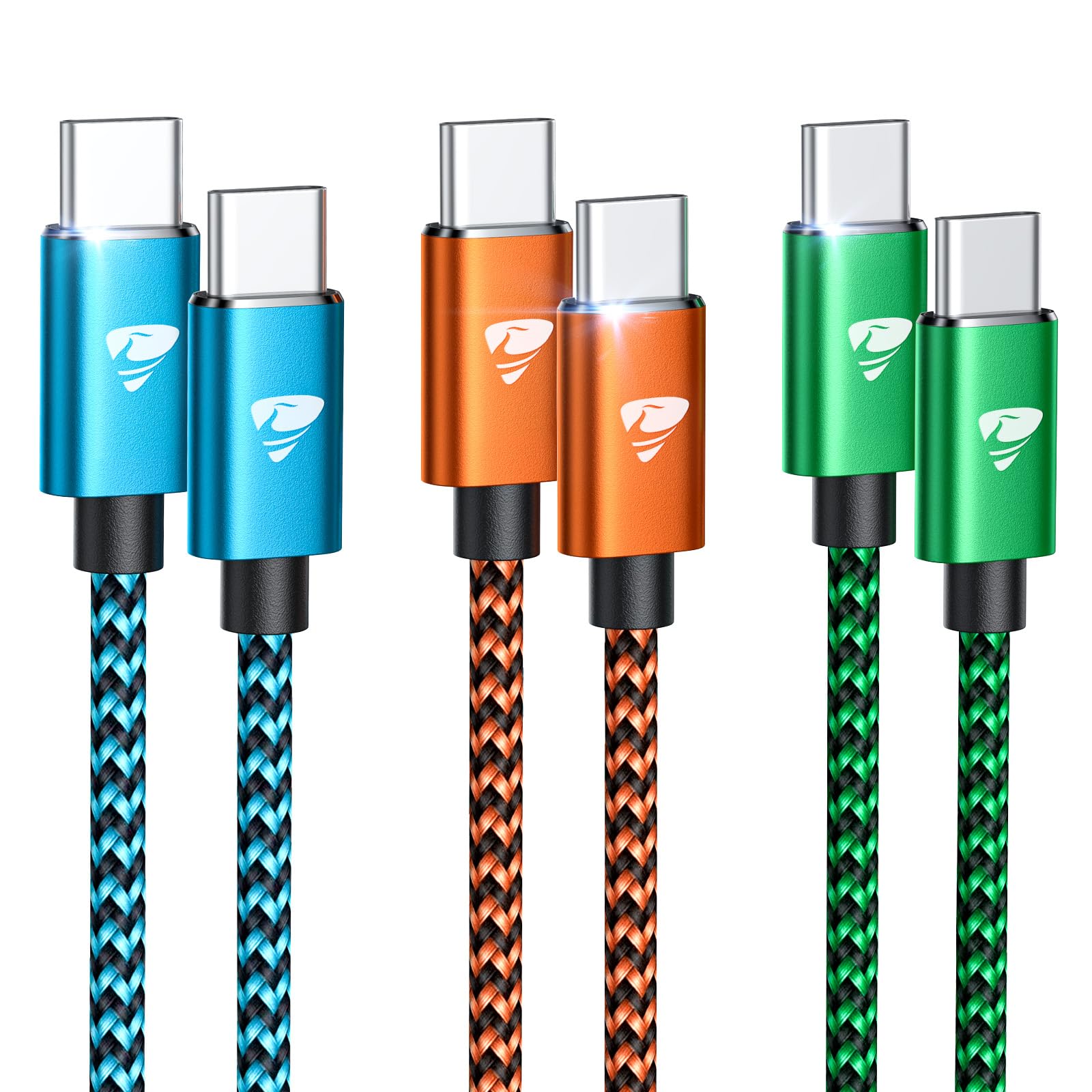 Fast Charging USB C to USB C Cable [2M/3Pack] - Durable Nylon Braided Type C to Type C Charger Cord for iPhone 15/16, MacBook Pro/Air, iPad Pro/Air, PS5, Google Pixel, Samsung Galaxy S22/S23/S24 - Perfect for Home, Office & Travel Charging