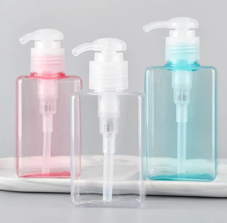 KIRA 100ML Empty Pump Bottle Dispenser for Lotion, Shower Gel & Hand Soap - Leak-Proof Travel Containers for Toiletries (Pink & Green, Pack of 2) - Perfect for Travel, Gym, Home & Hotel Use