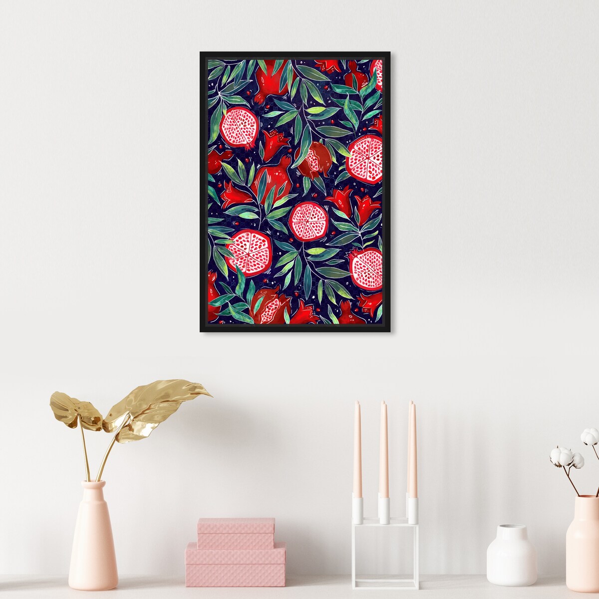Blooming Tropical Flowers Framed Canvas Wall Art - White Cabin & Lodge Decor for Kitchen, Living Room, Bedroom | Nature Inspired Floral Print for Home & Office
