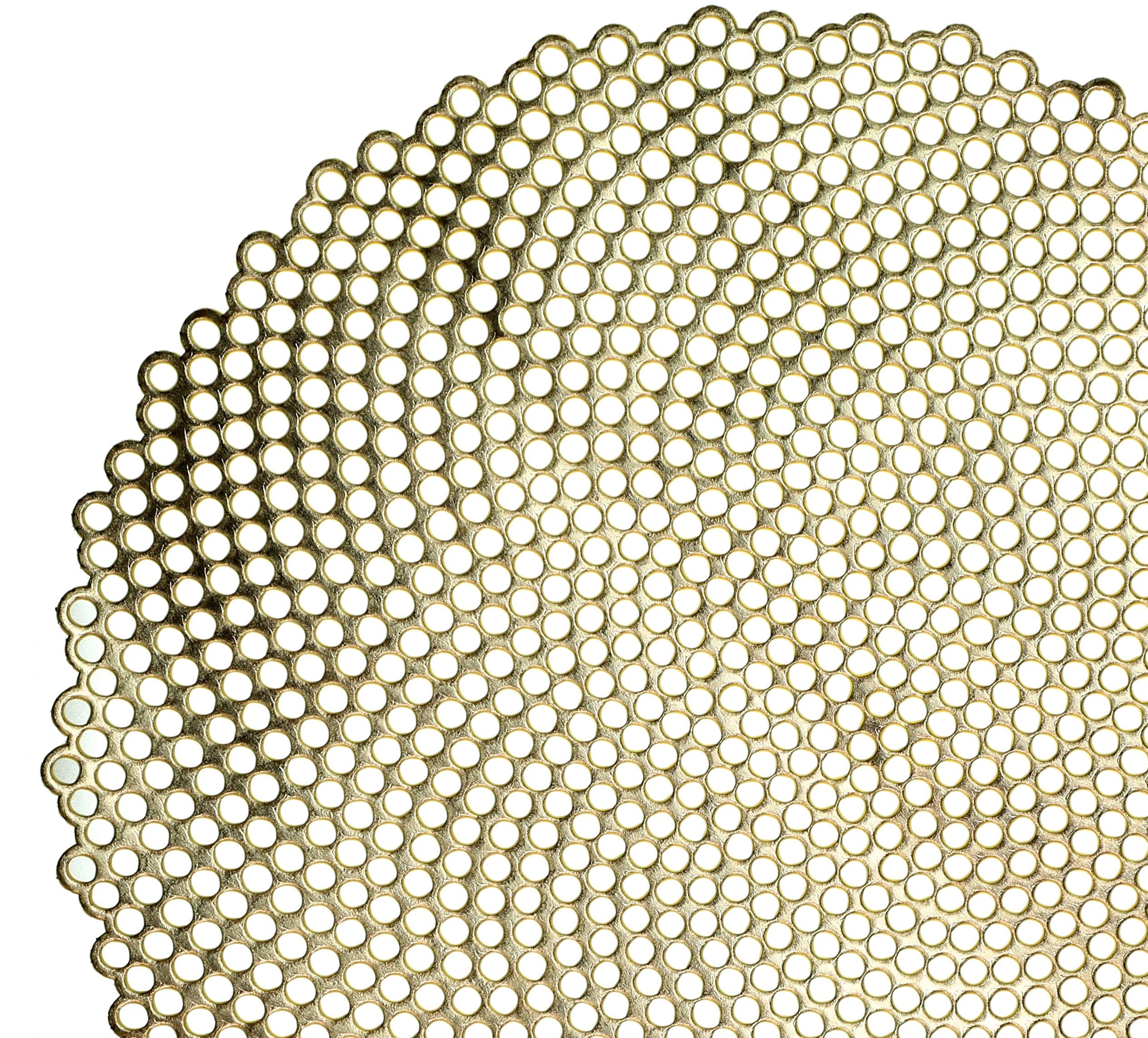40-Pack Gold Mosaic Pressed Vinyl Metallic Placemats - Elegant Wedding Table Decor & Dinner Party Centerpieces for Special Occasions