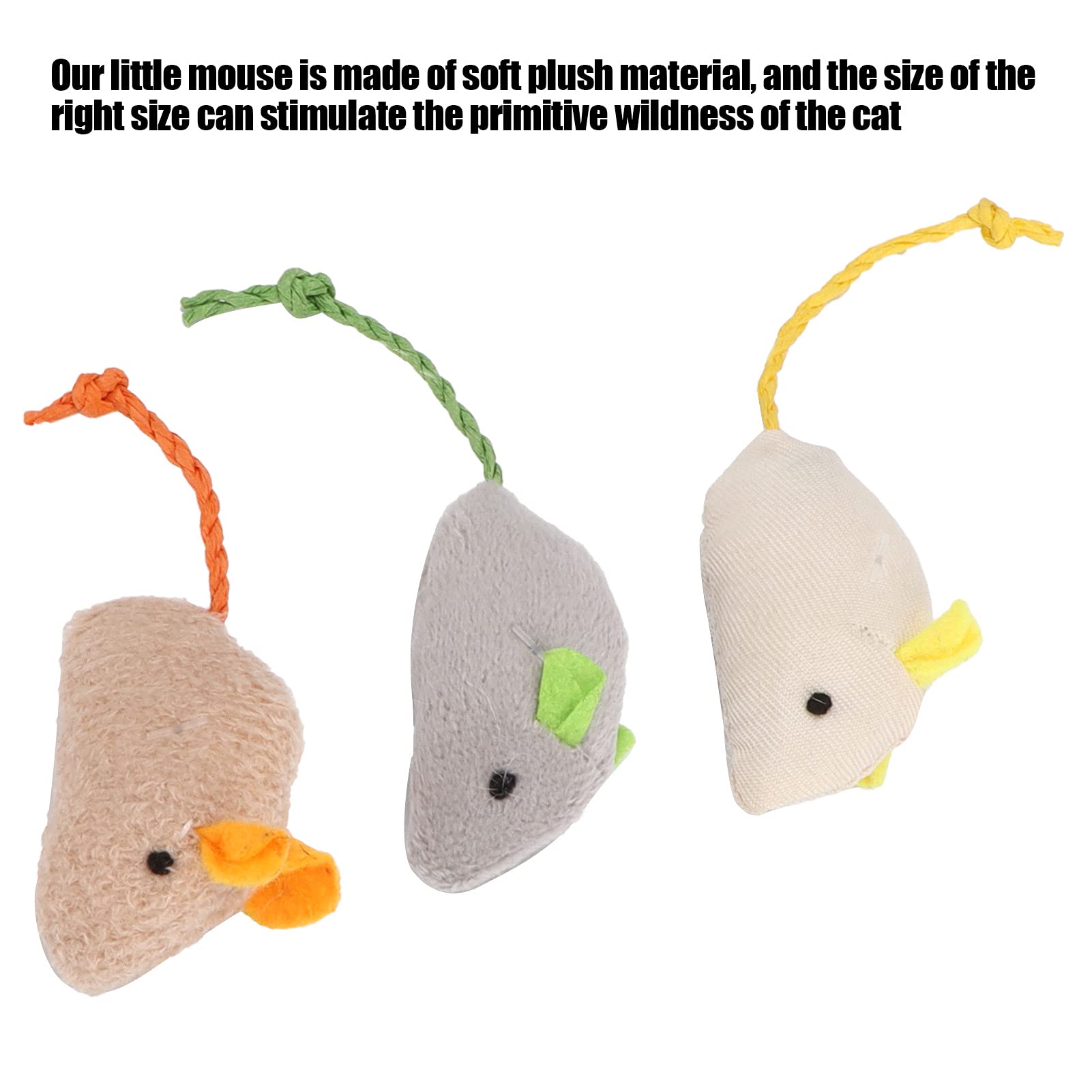Tnfeeon 3Pcs Cat Toys Set - Realistic Plush Mice with Catnip, Chirping Sound & Chewable Design for Indoor Cats - Interactive Play & Exercise Toys for Kittens & Adult Cats (Perfect for Playtime, Training & Bonding)