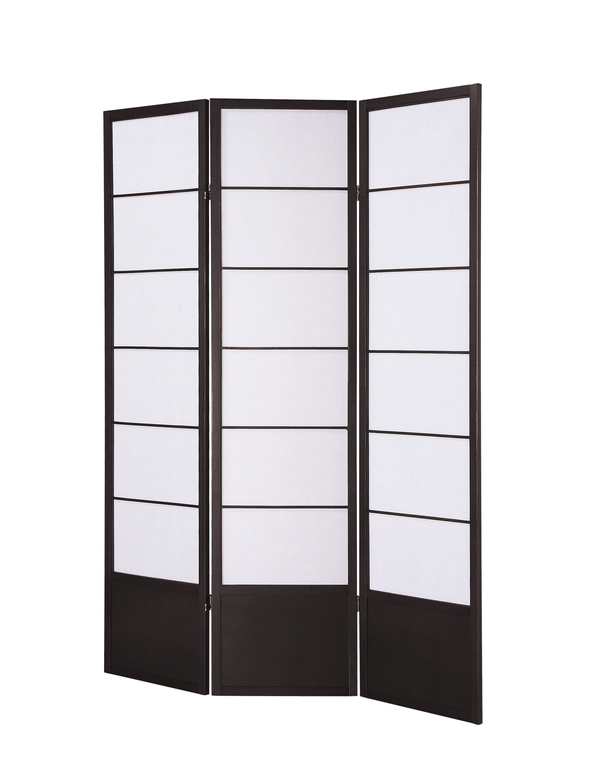 Roundhill 3-Panel Wooden Room Divider Privacy Screen - Espresso Finish for Home Office, Bedroom & Living Room Separation