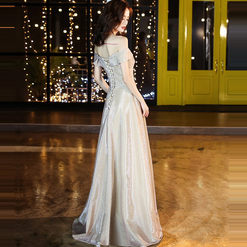 Sparkly Off Shoulder Long Prom Dress for Women - Elegant Formal Evening Gown for Party, Homecoming, Wedding & Special Occasions