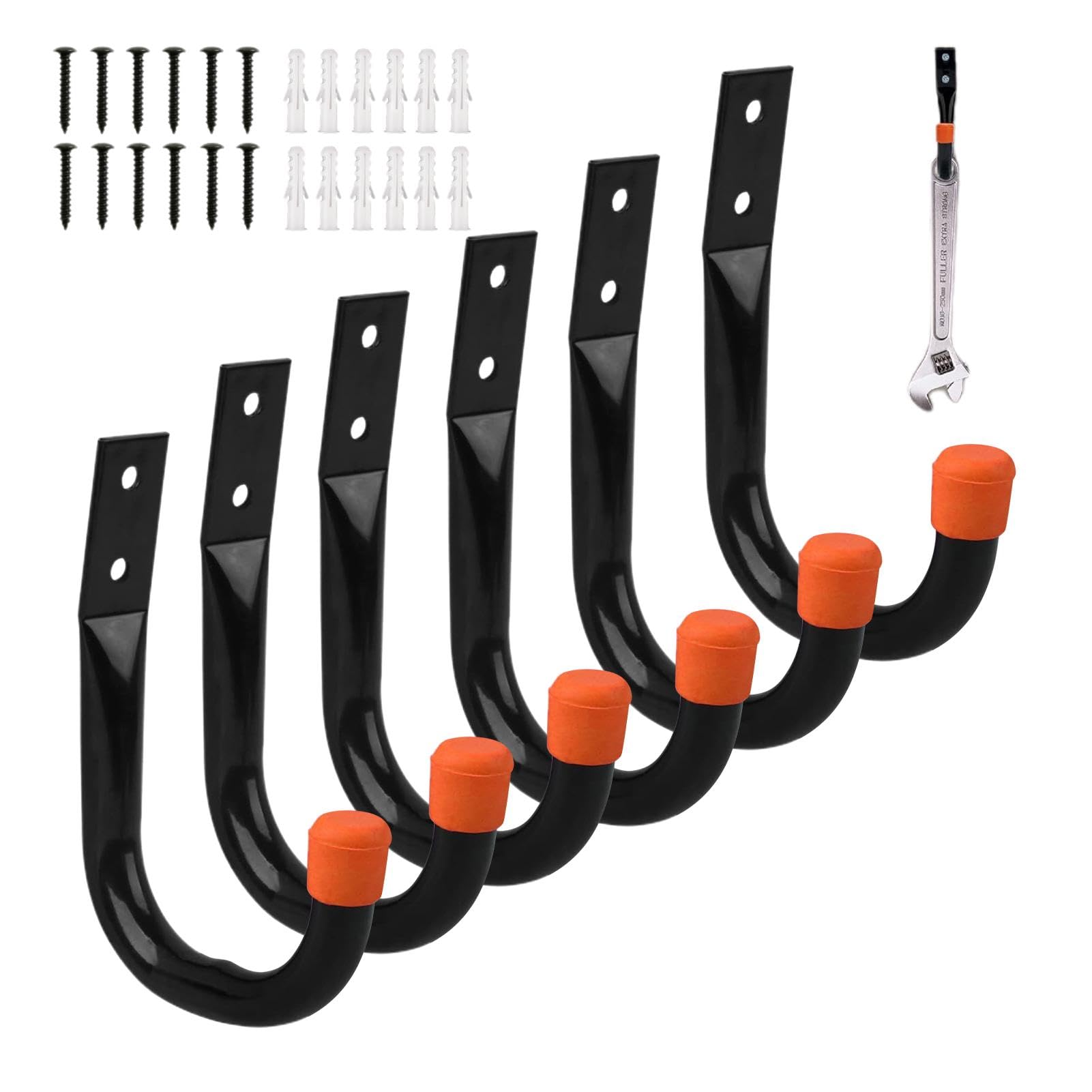 Heavy Duty Garage Hooks Set - Wall Mounted Utility Hooks for Ladder, Hose, Bikes & Tools | Durable Shed & Garage Organization Solution | Perfect for Home Storage, Workshop & Outdoor Equipment Hanging
