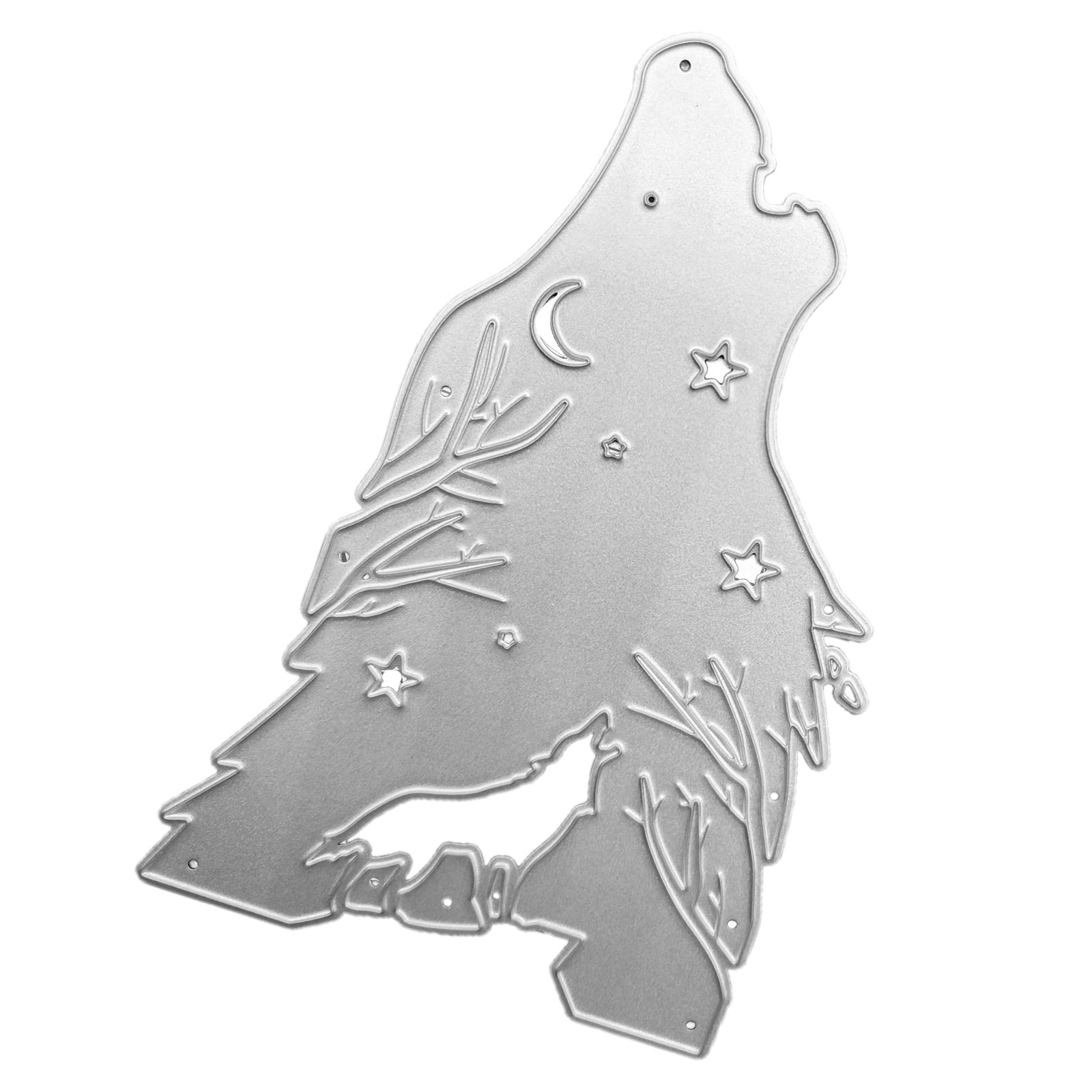 Carbon Steel DIY Wolf Under Moon Stars Knife Mold Cutting Dies - Embossing Stencils & Templates for Decorative Paper Cards, Scrapbooking, Photo Albums - Perfect for Handmade Greeting Cards, Wedding Invitations, and Craft Projects