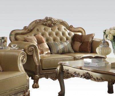 Acme Dresden Loveseat with 3 Gold Patina Pillows - Model 53161 | Perfect for Living Room, Lounge & Home Decor