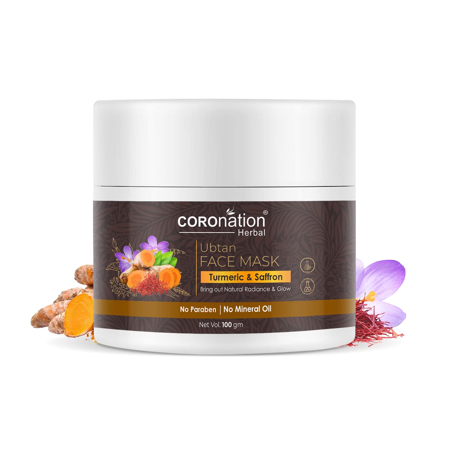 Best Herbal Ubtan Face Mask with Turmeric & Saffron for Men & Women - Brightens Skin, Reduces Tan & Sun Damage - Removes Blackheads & Dirt for Natural Glow | Perfect for Daily Skincare & Post-Sun Care Routine