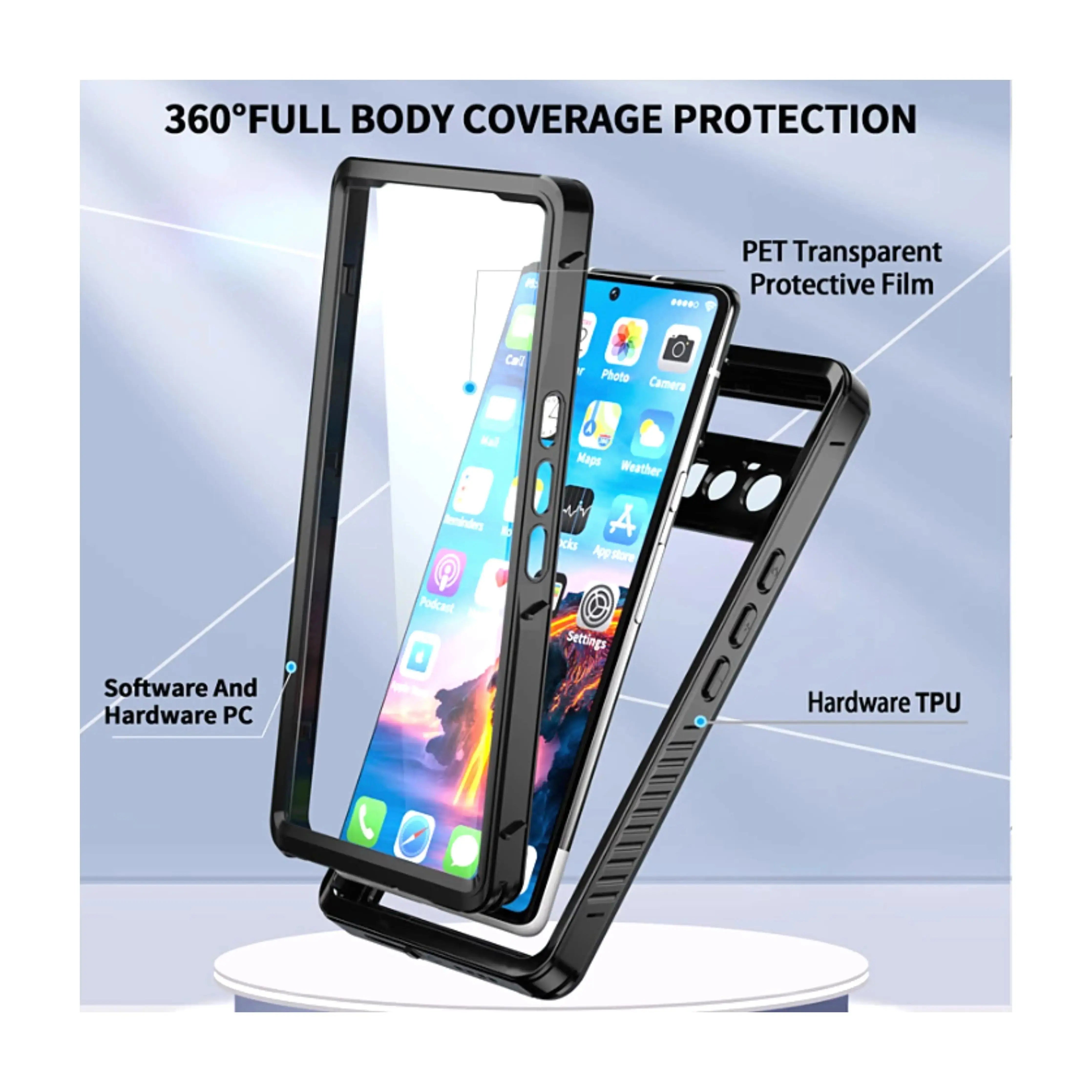 Waterproof Case for Google Pixel 6 Pro - Shockproof Full Body Armor Protection for Swimming, Outdoor & Travel