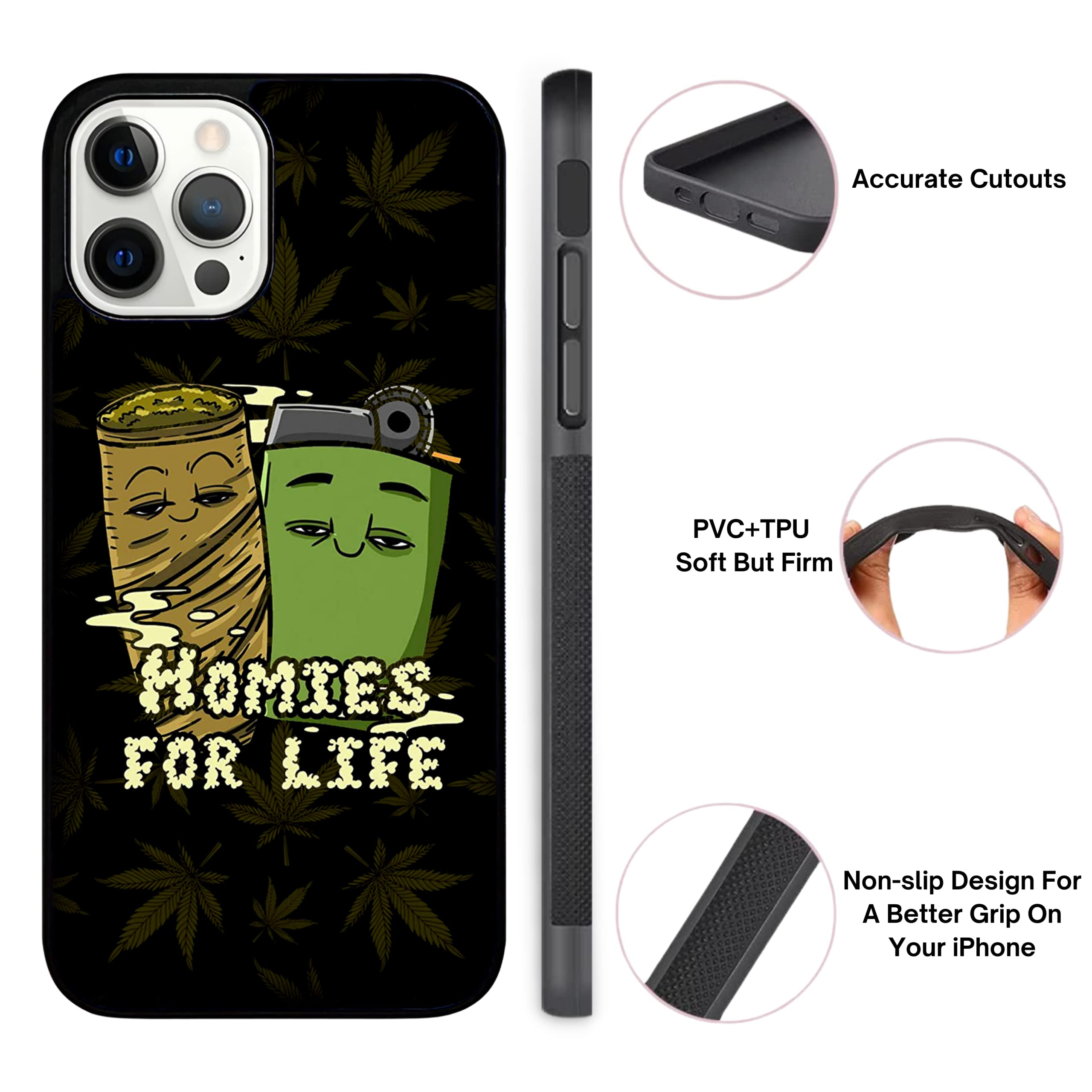 Funny Marijuana Cigarette Lighter iPhone 11 Pro Max Case - Durable Shockproof Slim TPU Rubber Cover with Non-Slip Grip - Perfect for Stoners, Smokers & Cannabis Enthusiasts - Great Gift for 420 Lovers & Smoking Accessories Collection