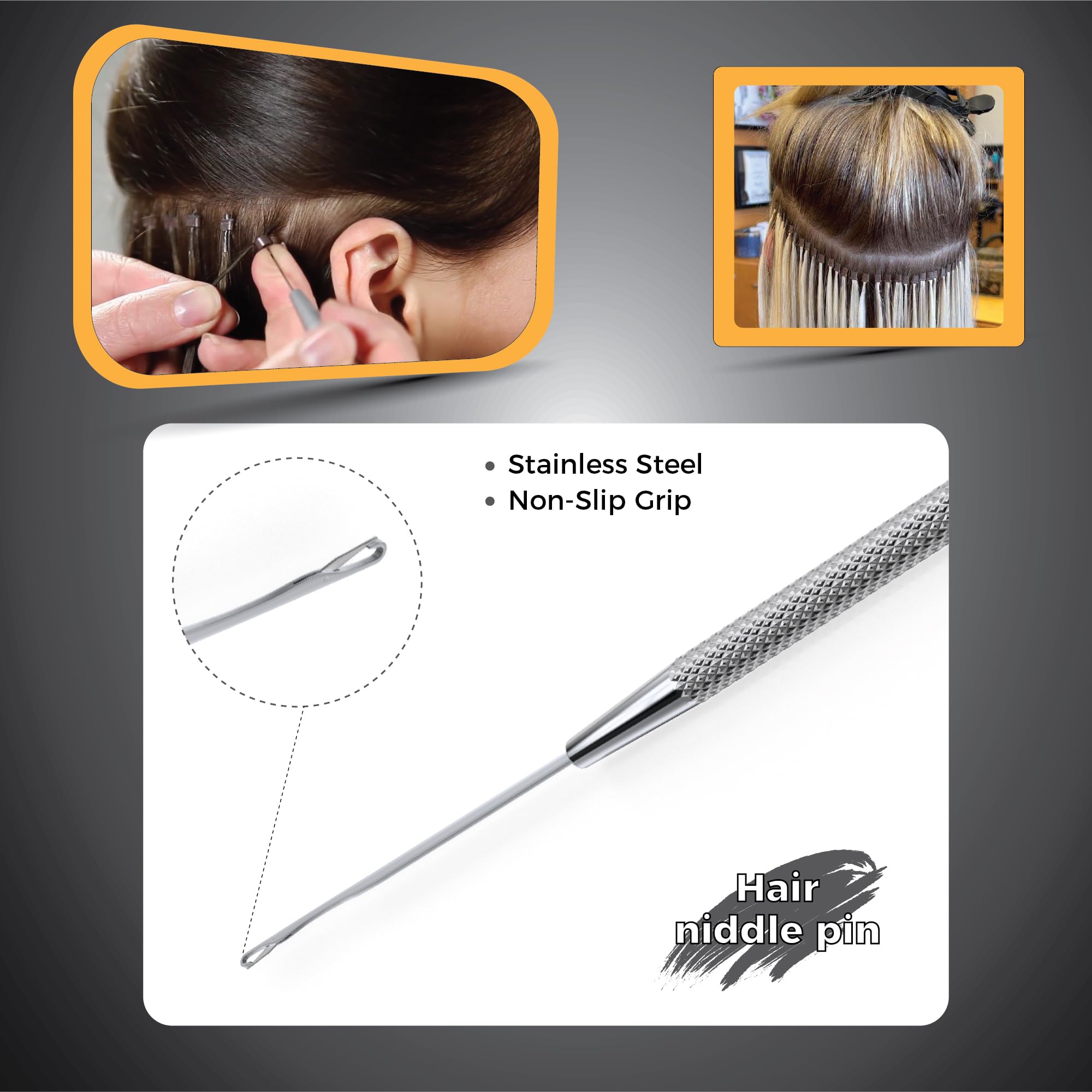 Professional Hair Extension Tools Kit - Micro Link & Micro Ring Beads Opener, Closer & Needle Hook - Japanese Steel Styling Tools for Seamless Hair Extensions | Perfect for Salons, DIY Styling & Hair Care Enthusiasts