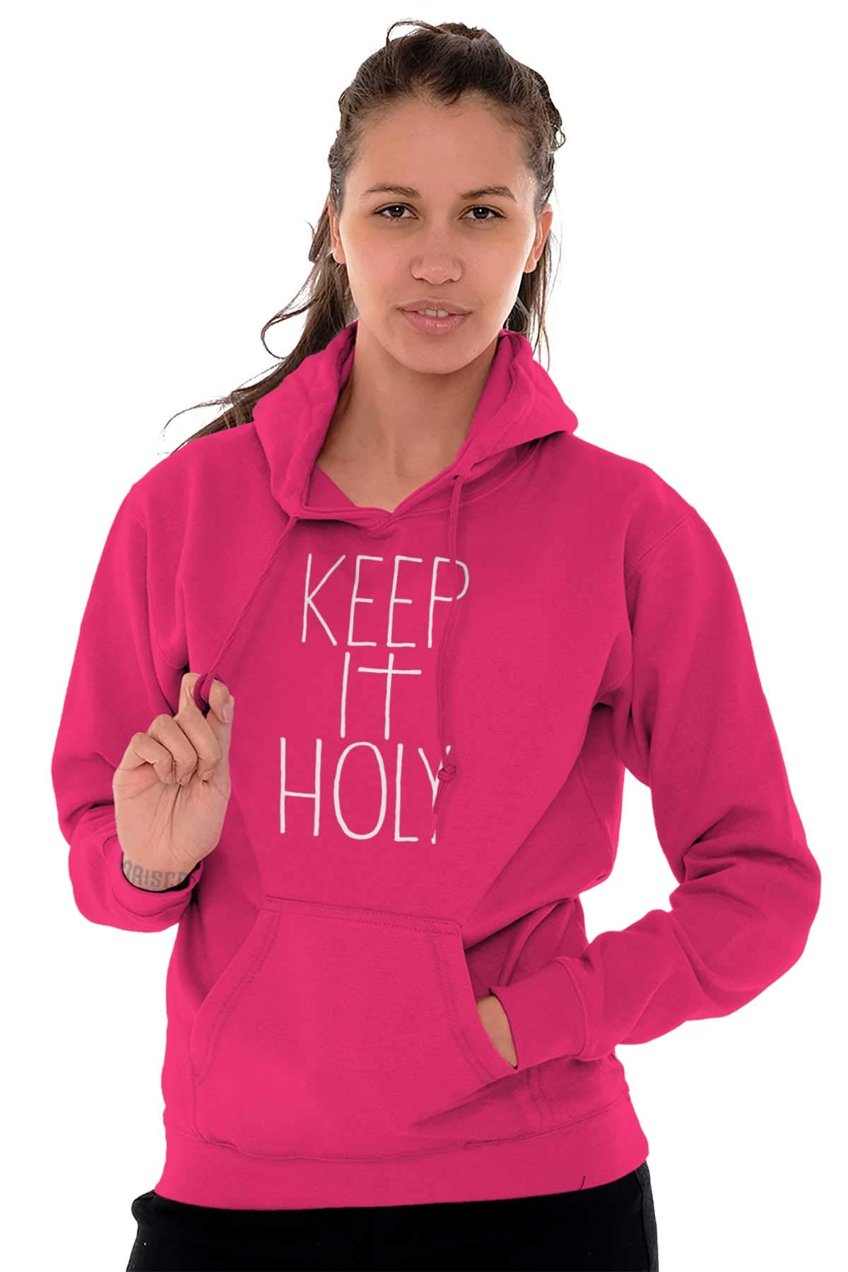 Keep It Holy Christian Faith Cross Hoodie Sweatshirt for Women & Men - Religious Apparel for Church, Bible Study & Everyday Wear