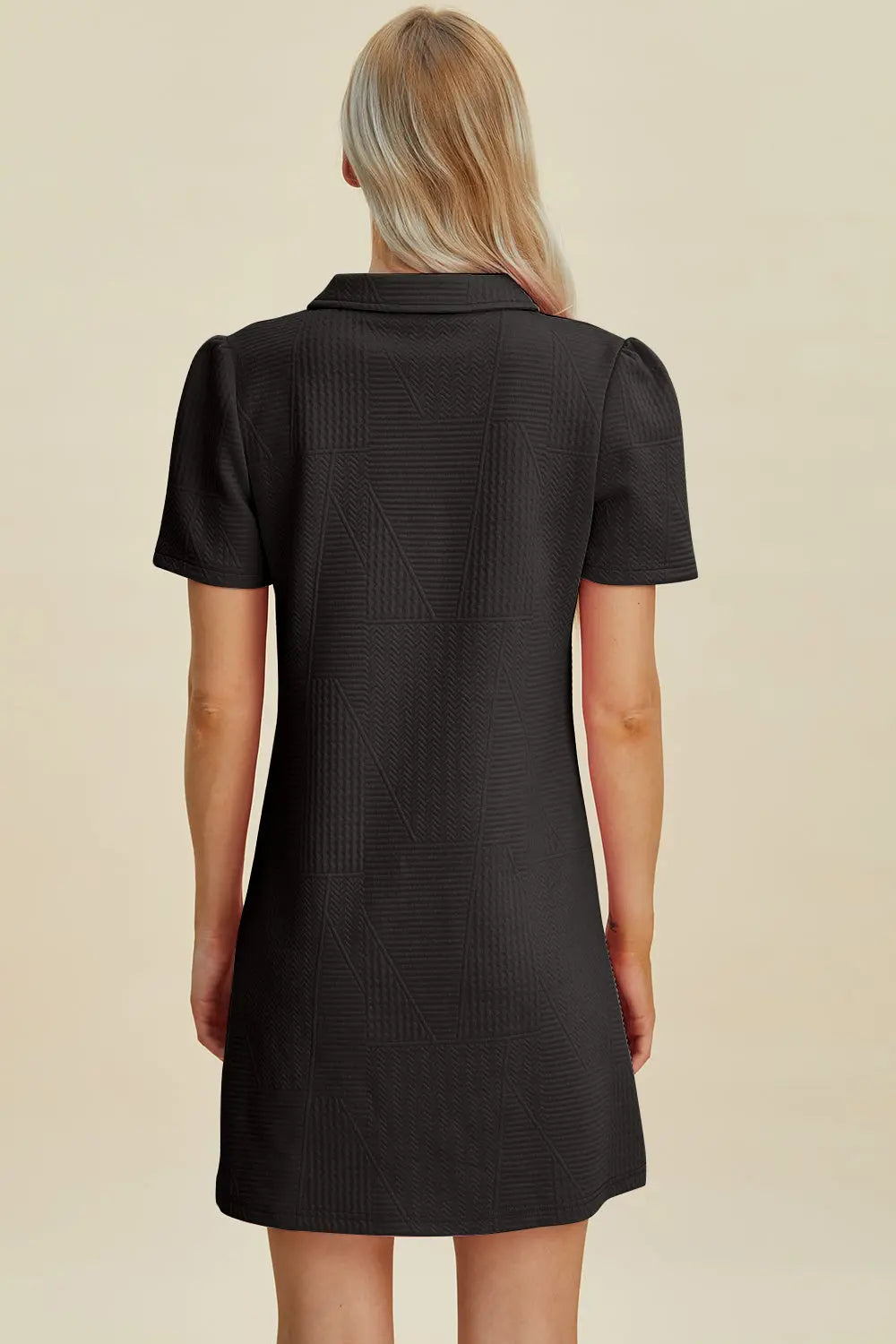 Double Take Full Size Textured Short Sleeve Dress for Women - Casual Summer Flowy Dress for Beach, Vacation & Everyday Wear
