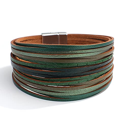 Green Leather Bracelets