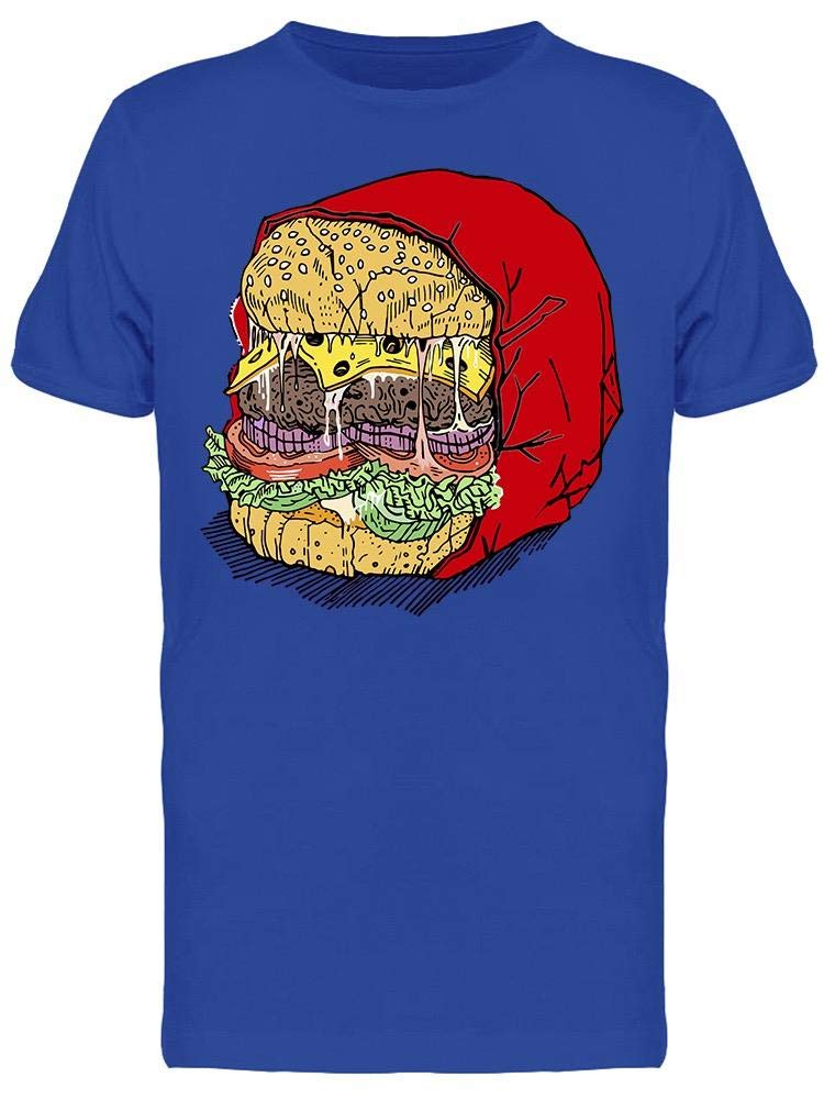 Monster Burger Meat Graphic T-Shirt for Men - Funny Food Lover Tee for Casual Wear, Parties & Gifts